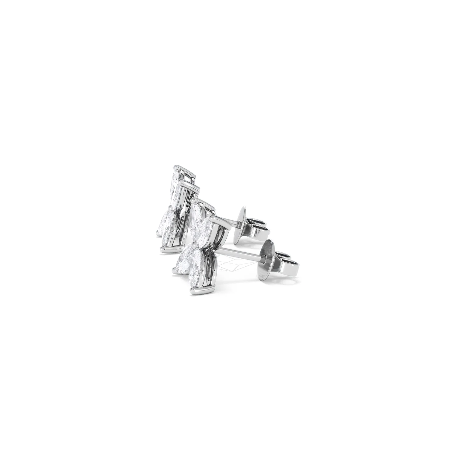 Luxe Floral 2.00ct Marquise Cut Lab Diamond Stud Earrings in 18K White Gold - Image 71