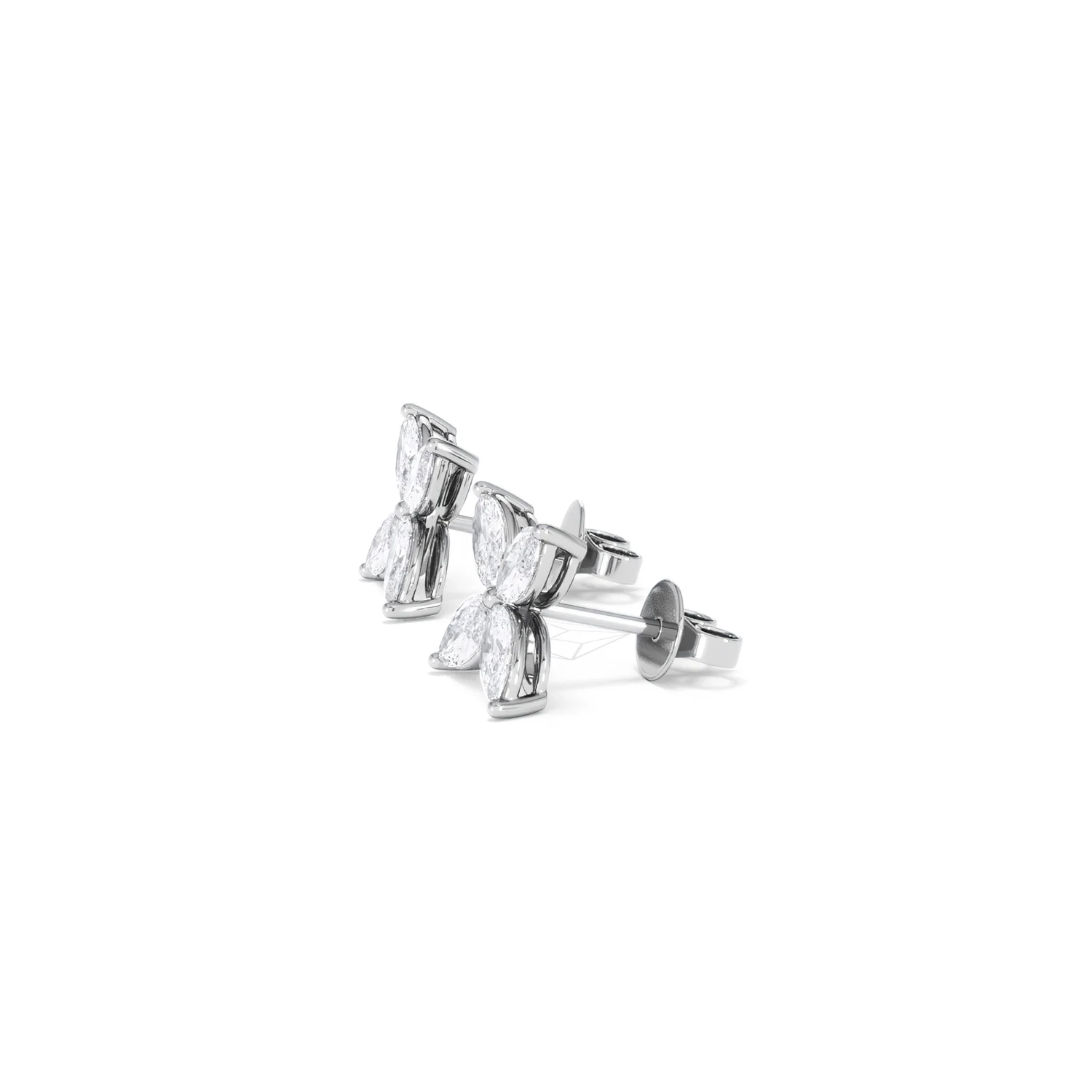 Luxe Floral 2.00ct Marquise Cut Lab Diamond Stud Earrings in 18K White Gold - Image 72