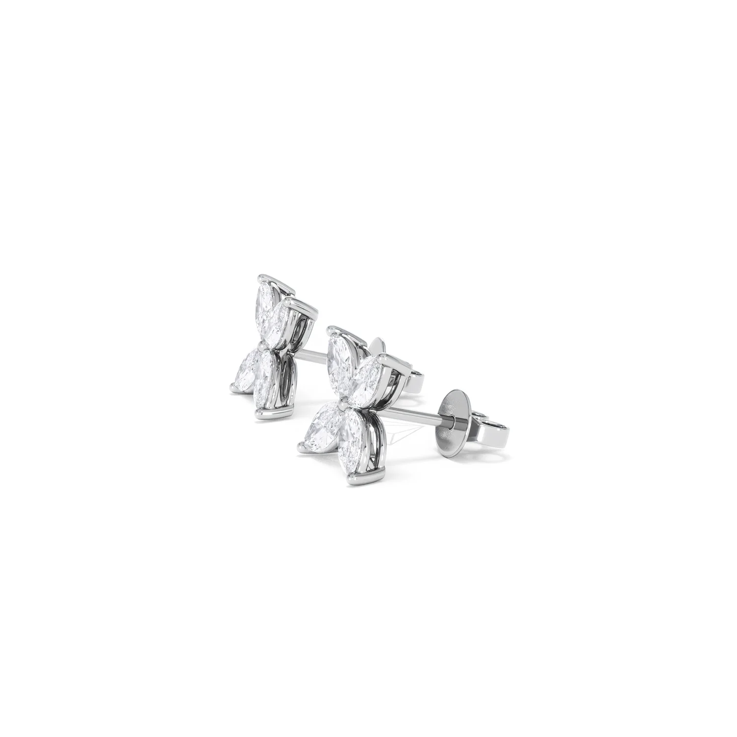 Luxe Floral 2.00ct Marquise Cut Lab Diamond Stud Earrings in 18K White Gold - Image 73
