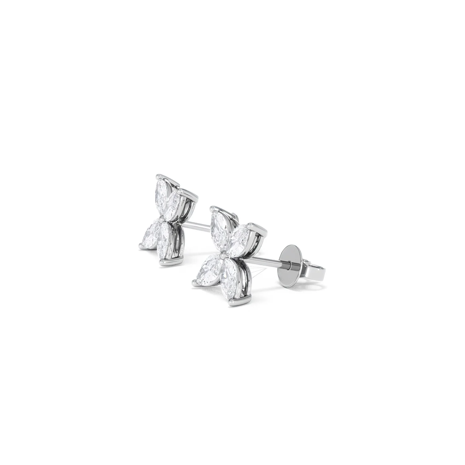 Luxe Floral 2.00ct Marquise Cut Lab Diamond Stud Earrings in 18K White Gold - Image 74