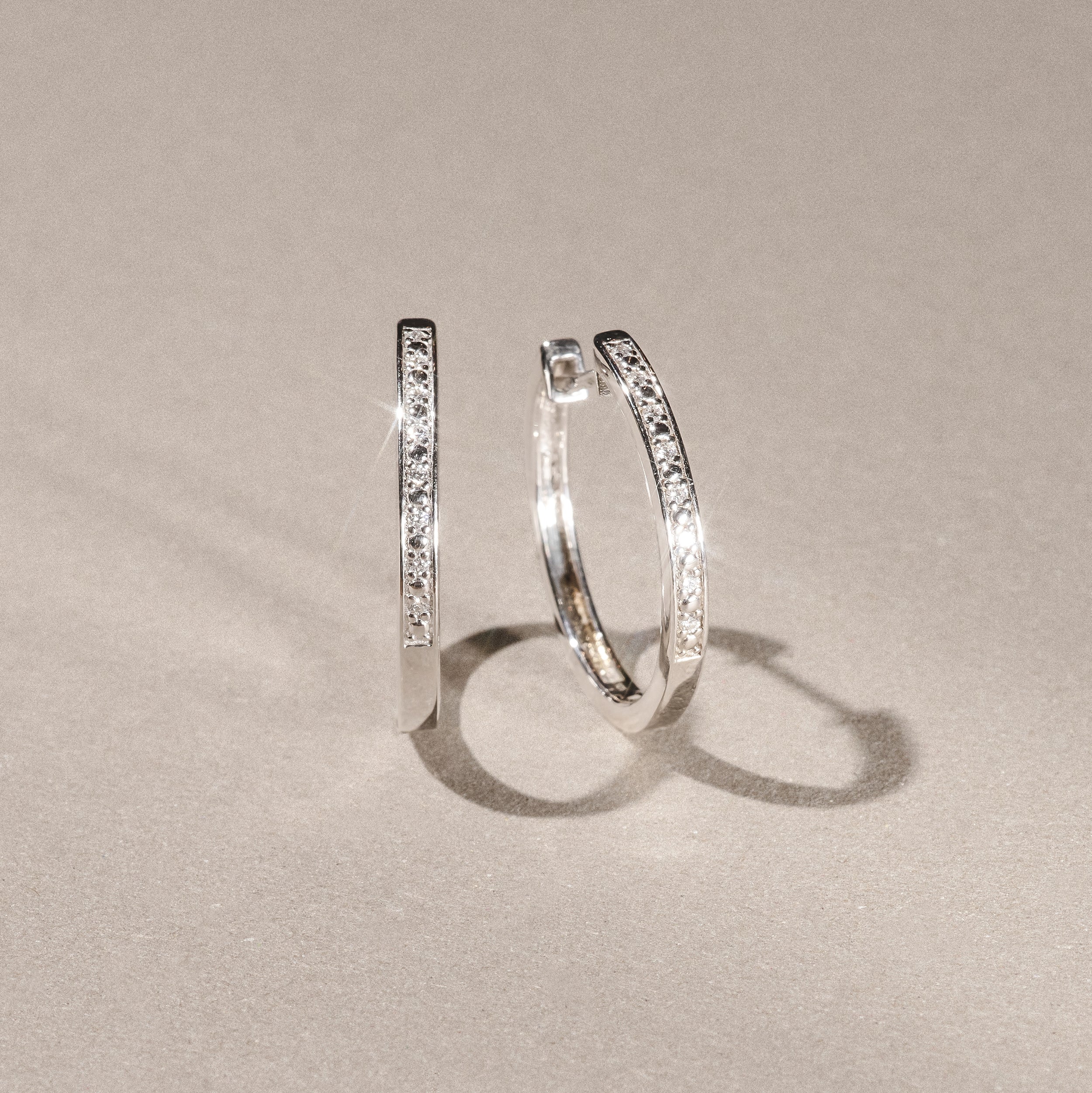 Lyra 0.16ct Lab Diamond Hoop Earrings in Sterling Silver - Image 6