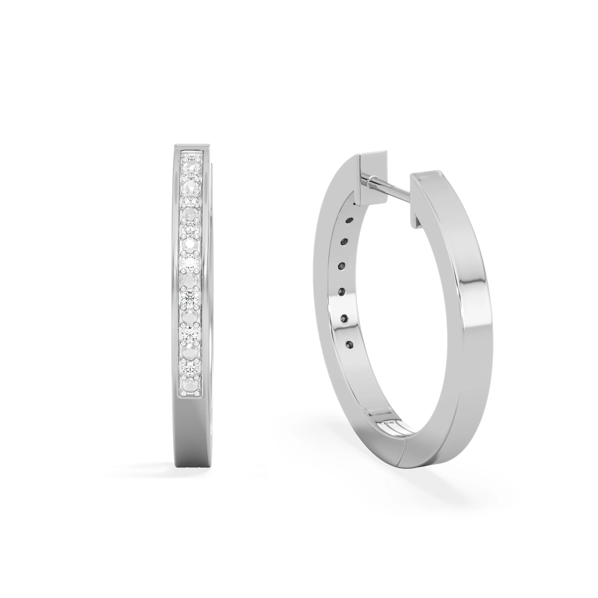 Lyra 0.16ct Lab Diamond Hoop Earrings in Sterling Silver - Image 7