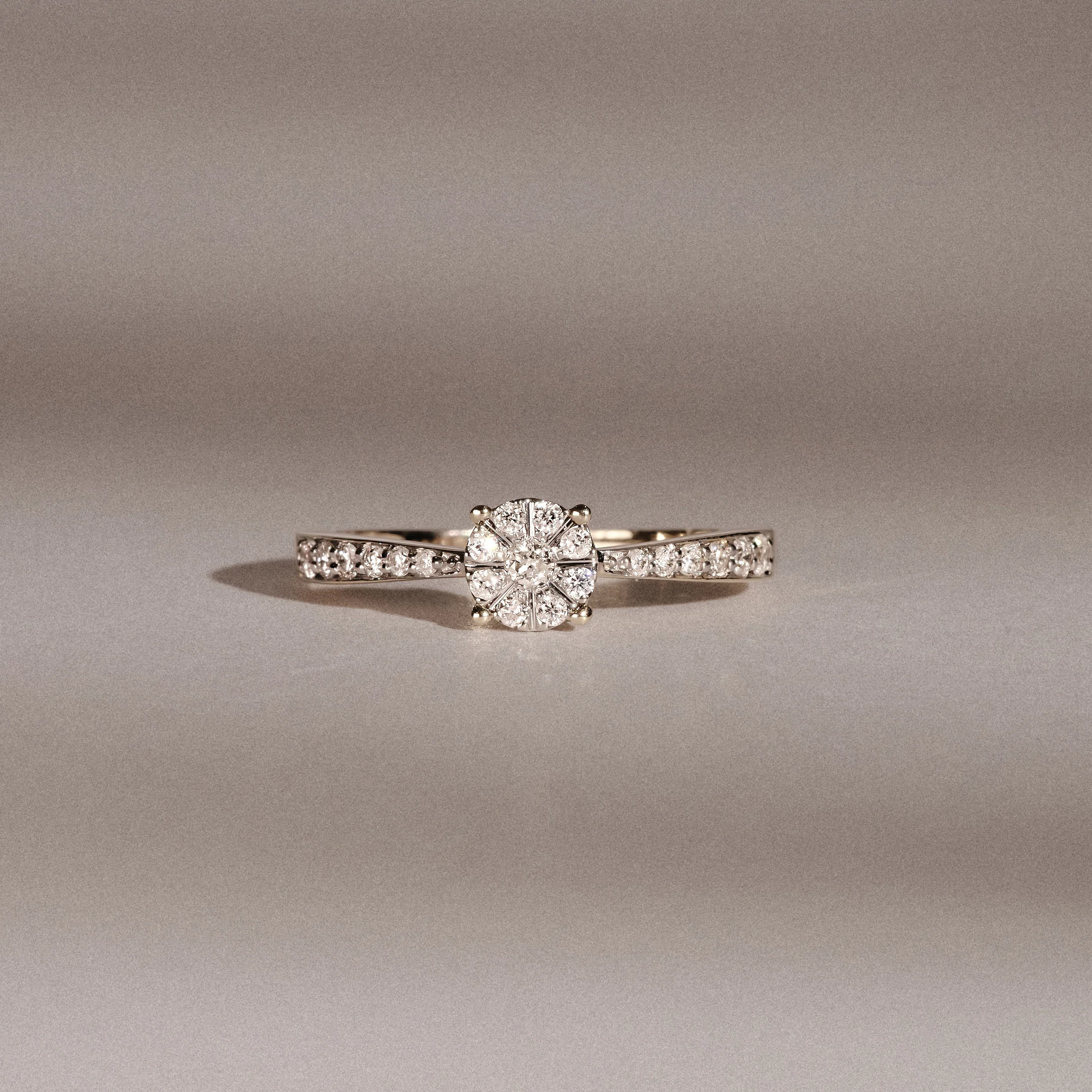 Masami Diamond Engagement Ring 0.20ct Pave Set in 9K Yellow Gold - Image 2