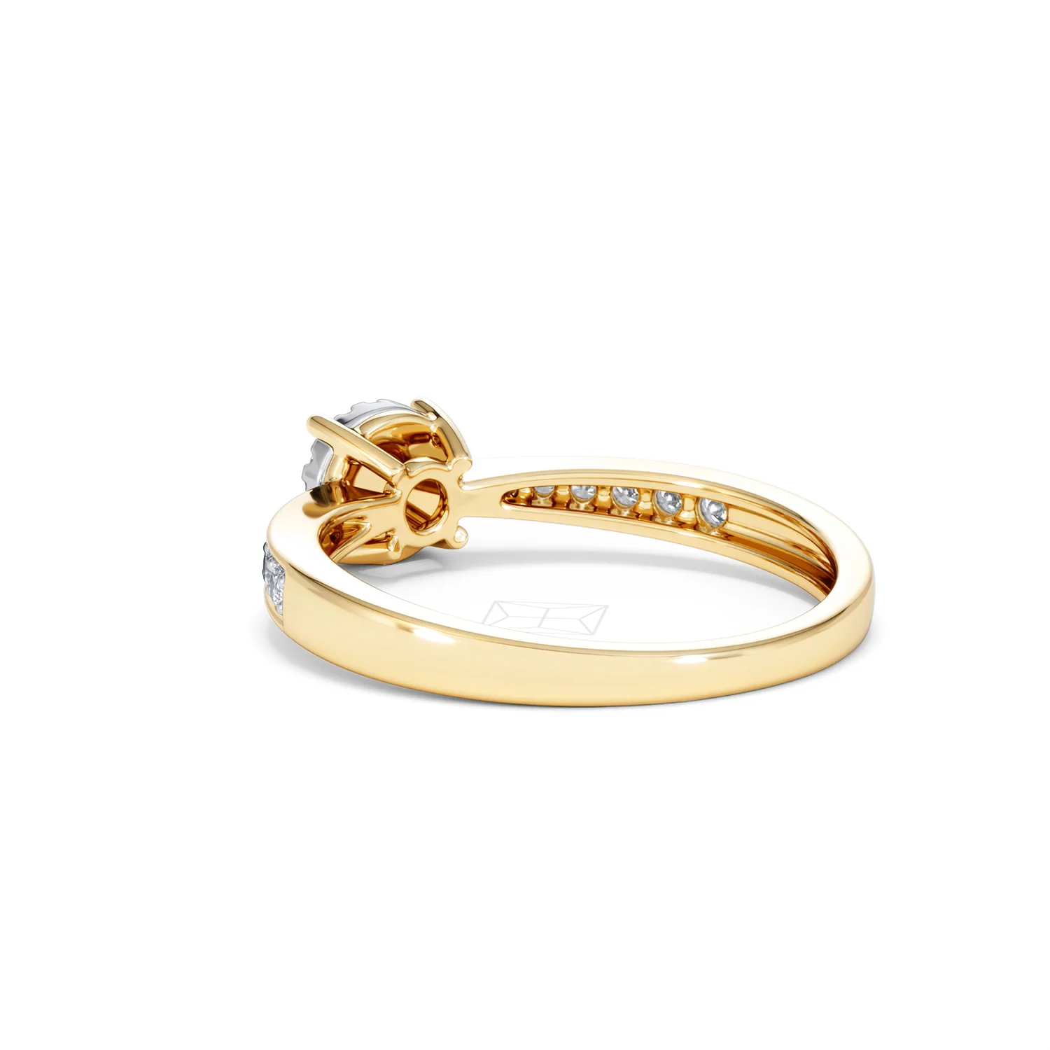 Masami Diamond Engagement Ring 0.20ct Pave Set in 9K Yellow Gold - Image 58