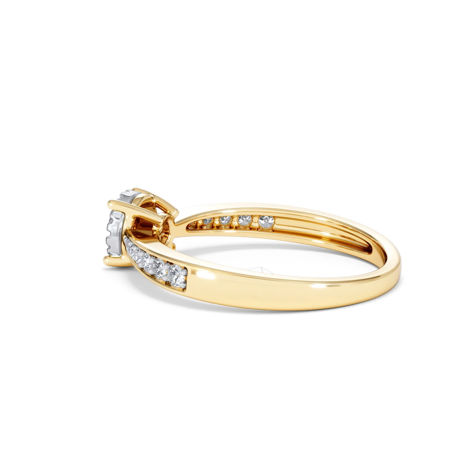 Masami Diamond Engagement Ring 0.20ct Pave Set in 9K Yellow Gold - Image 65