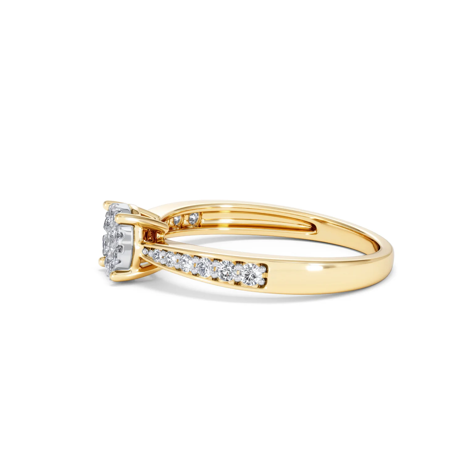 Masami Diamond Engagement Ring 0.20ct Pave Set in 9K Yellow Gold - Image 73