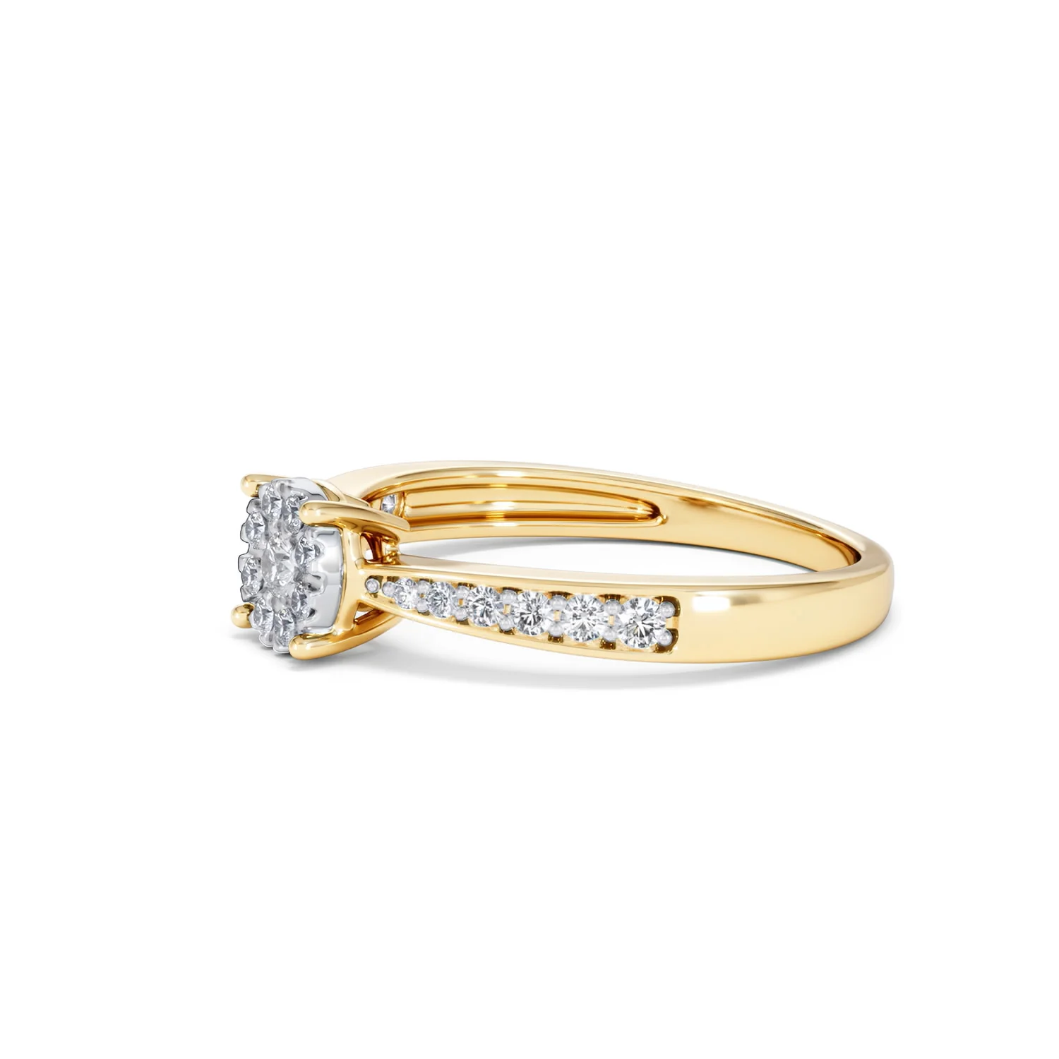 Masami Diamond Engagement Ring 0.20ct Pave Set in 9K Yellow Gold - Image 76