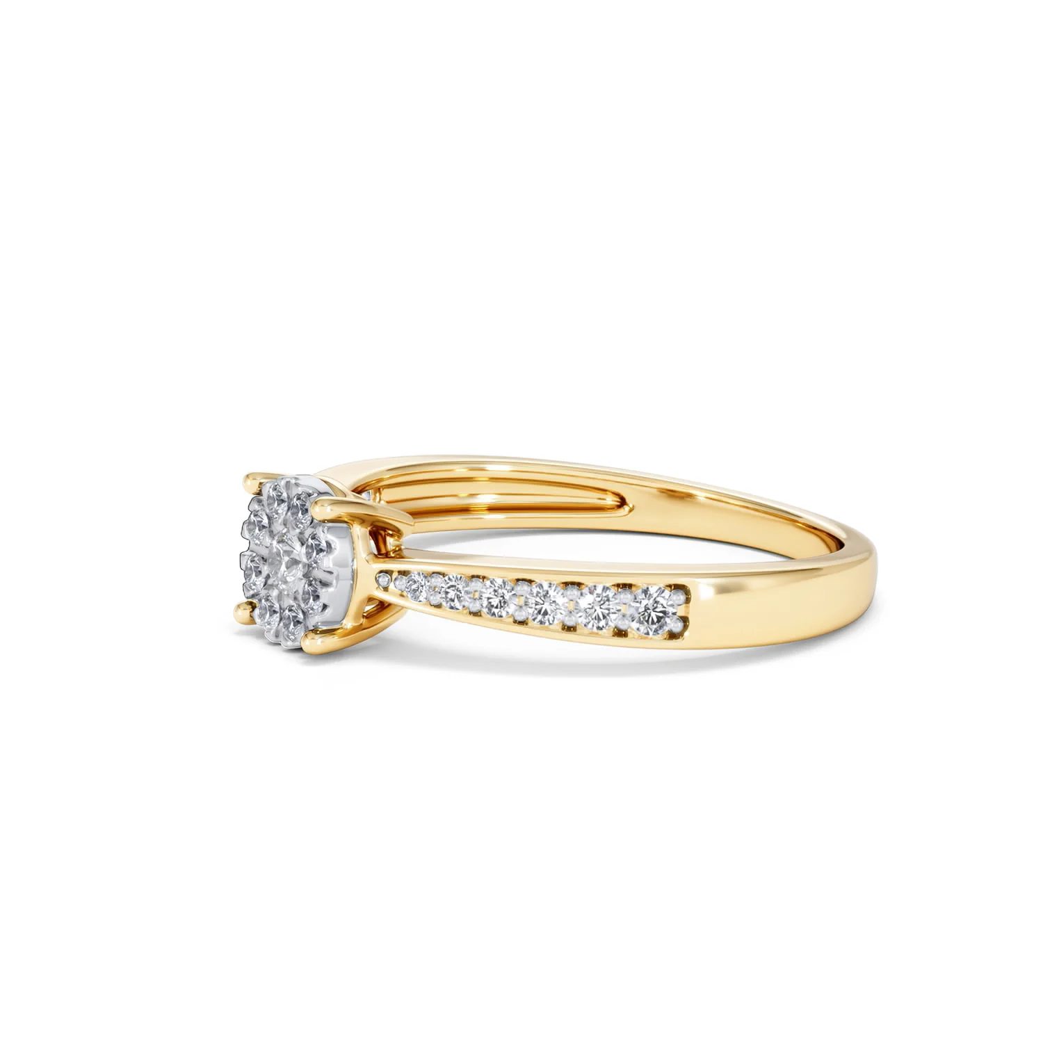 Masami Diamond Engagement Ring 0.20ct Pave Set in 9K Yellow Gold - Image 77