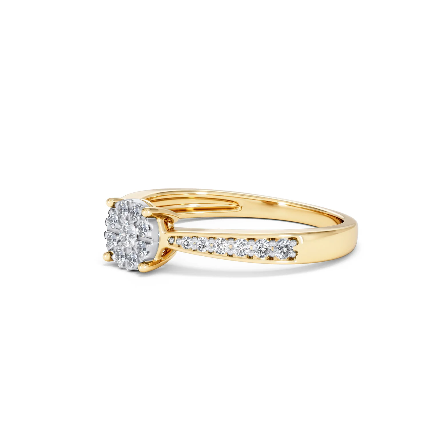 Masami Diamond Engagement Ring 0.20ct Pave Set in 9K Yellow Gold - Image 79