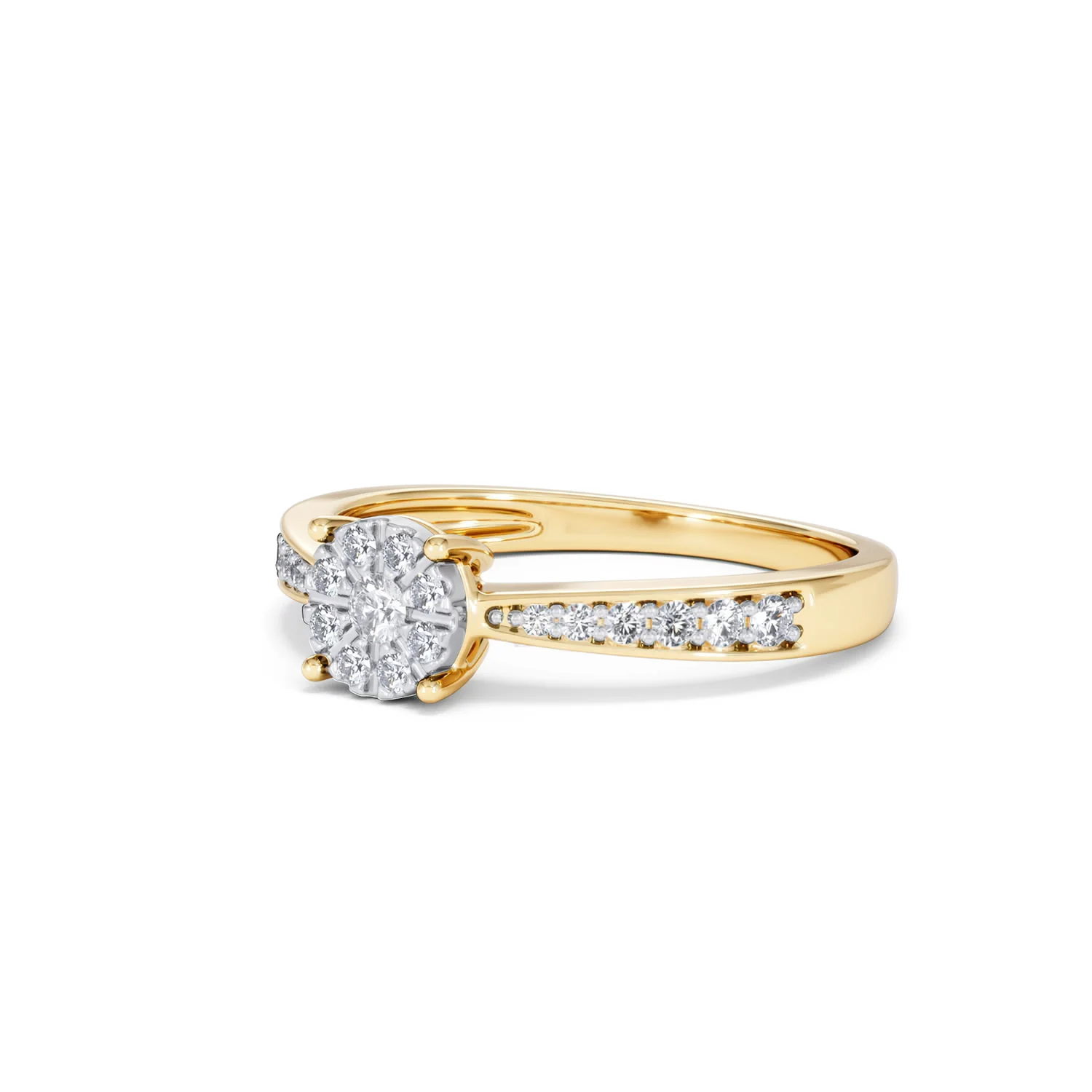 Masami Diamond Engagement Ring 0.20ct Pave Set in 9K Yellow Gold - Image 82