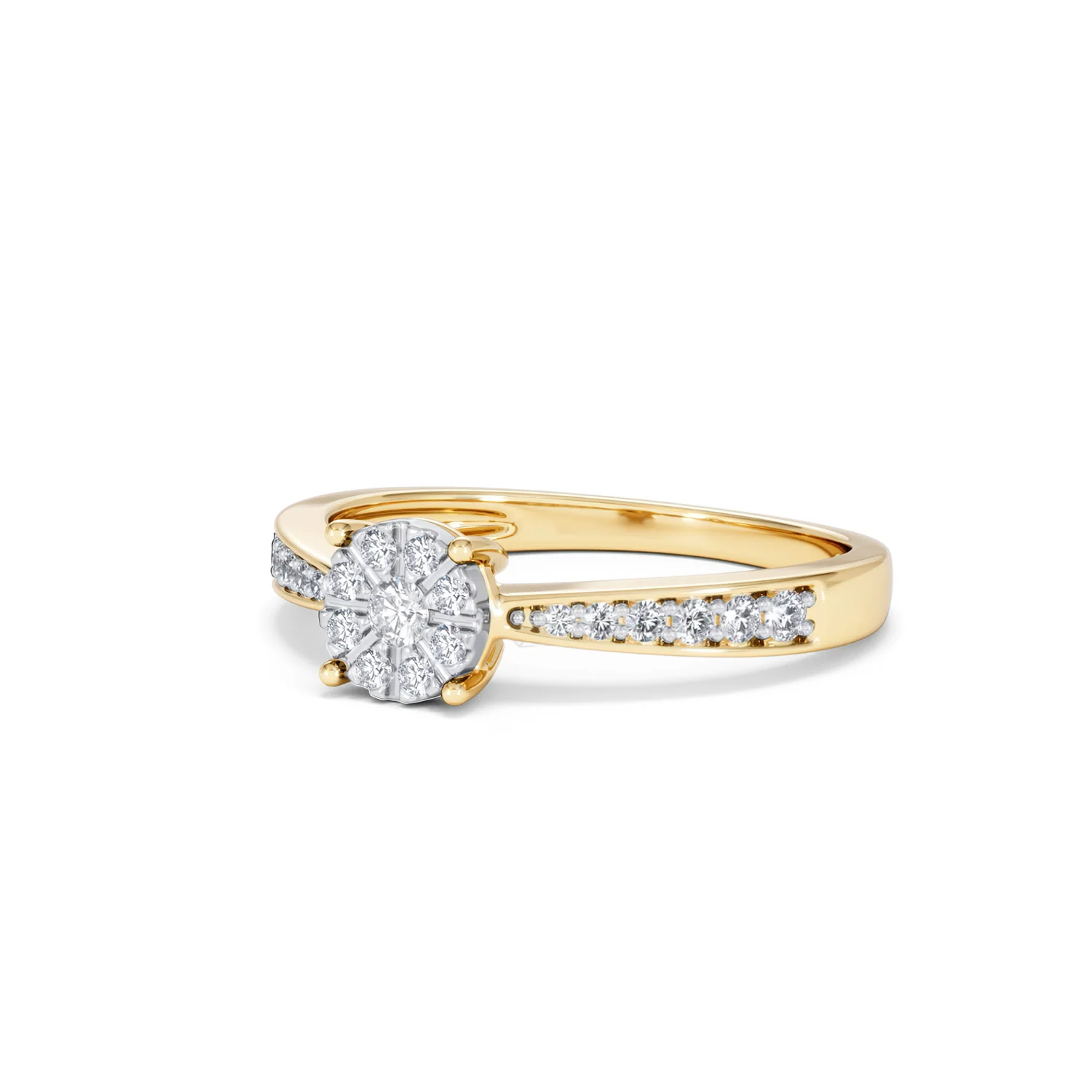 Masami Diamond Engagement Ring 0.20ct Pave Set in 9K Yellow Gold - Image 83