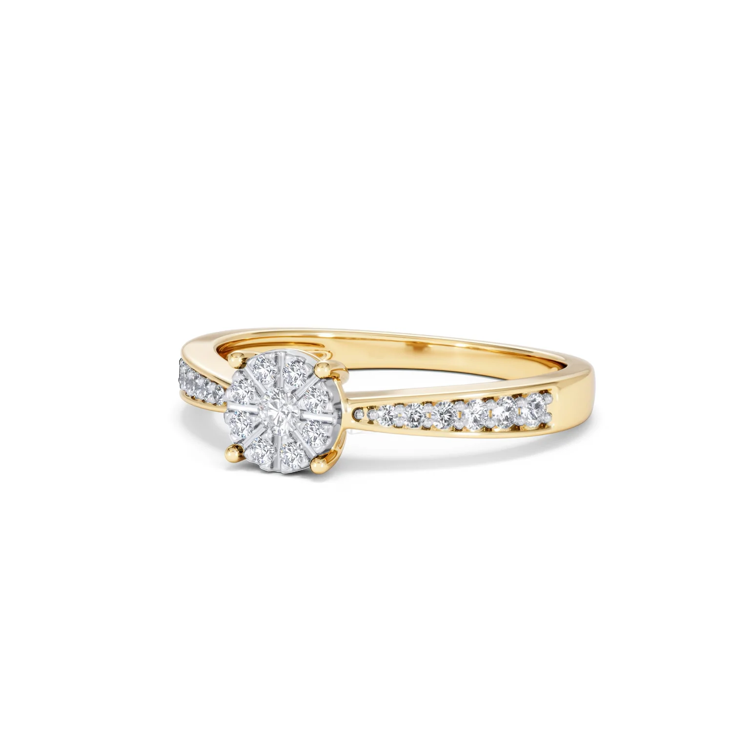 Masami Diamond Engagement Ring 0.20ct Pave Set in 9K Yellow Gold - Image 84