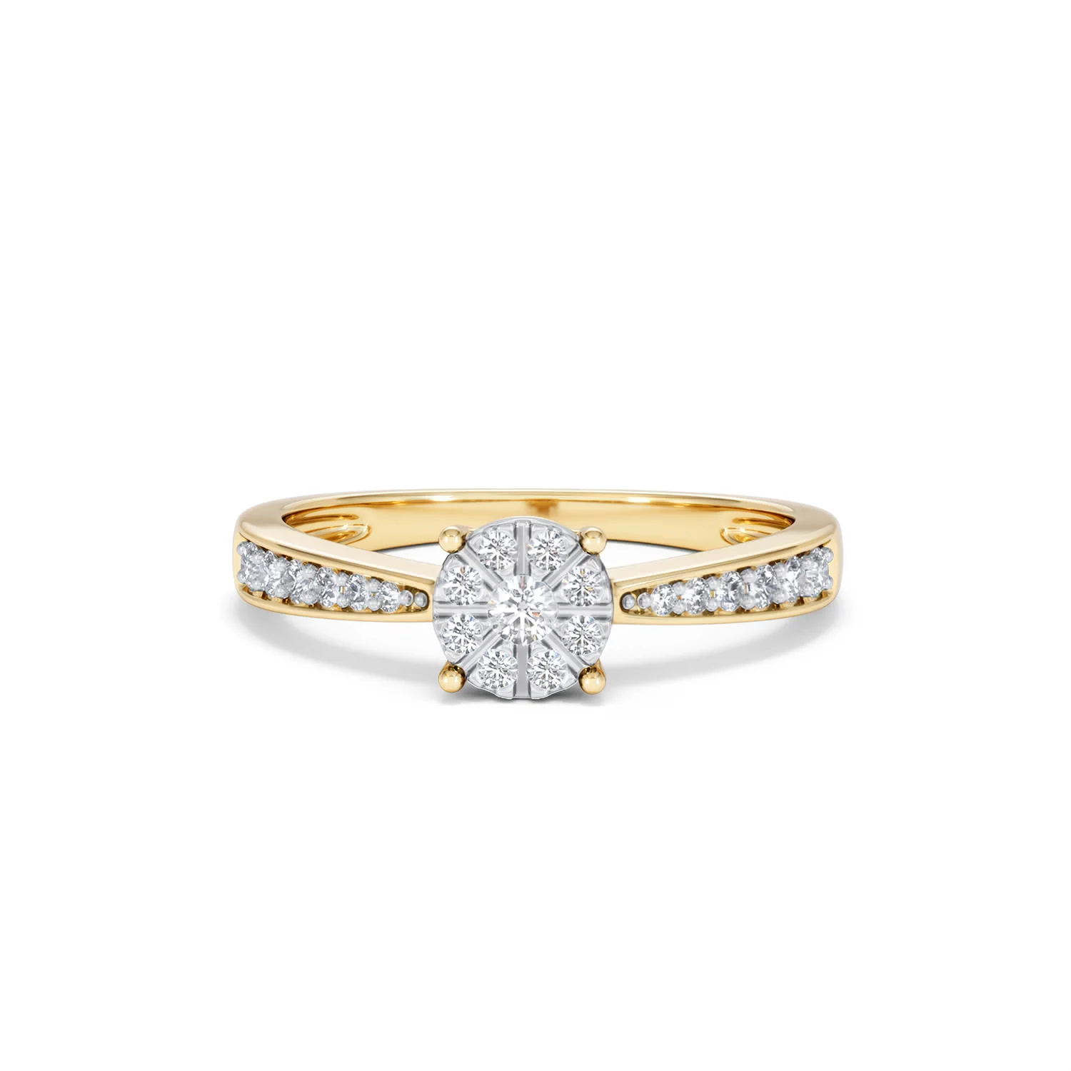 Masami Diamond Engagement Ring 0.20ct Pave Set in 9K Yellow Gold - Image 89