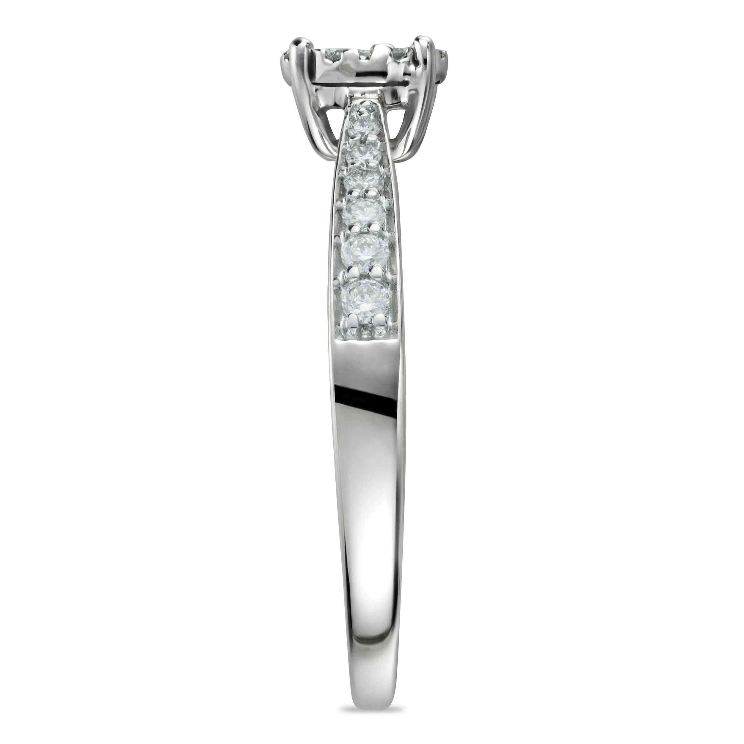 Masami Diamond Engagement Ring 0.20ct Pave Set in 9K White Gold - Image 4