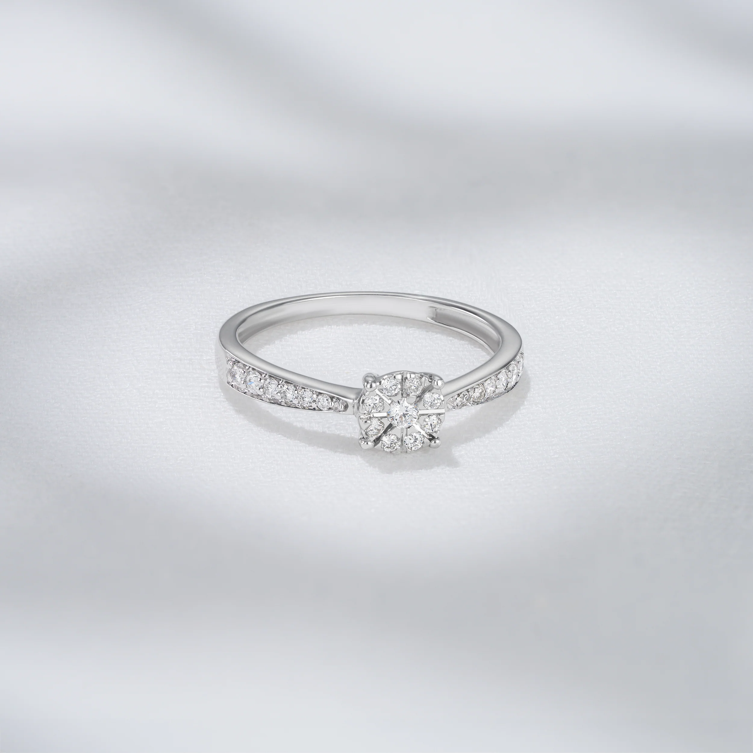Masami Diamond Engagement Ring 0.20ct Pave Set in 9K White Gold - Image 6