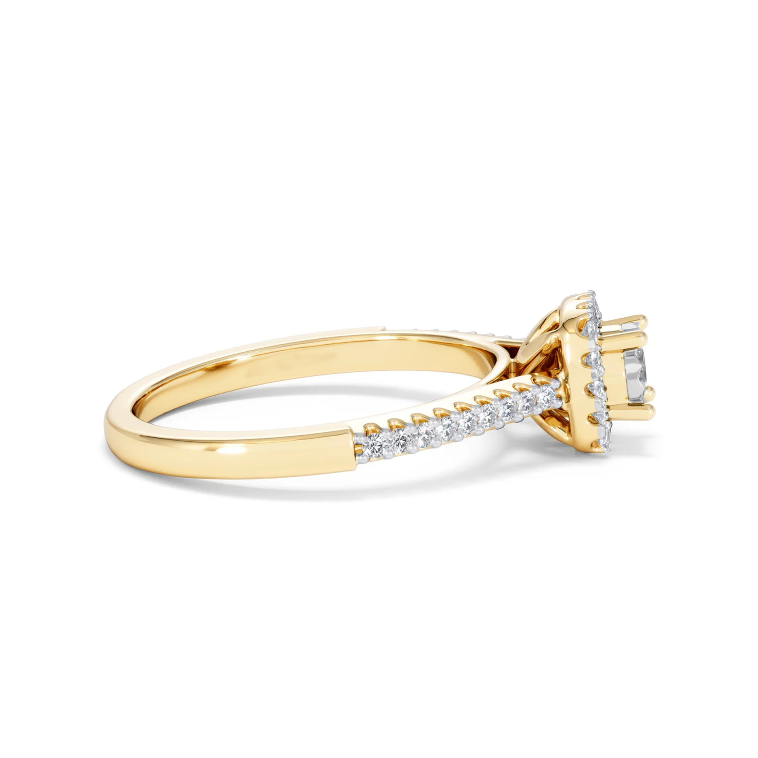 Masami Diamond Halo Engagement Ring 0.25ct Pave Set in 9K Yellow Gold - Image 29