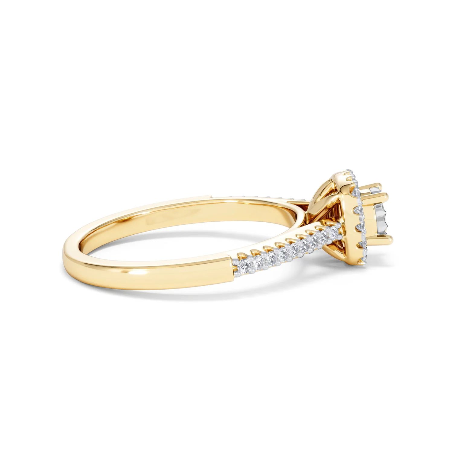Masami Diamond Halo Engagement Ring 0.25ct Pave Set in 9K Yellow Gold - Image 31