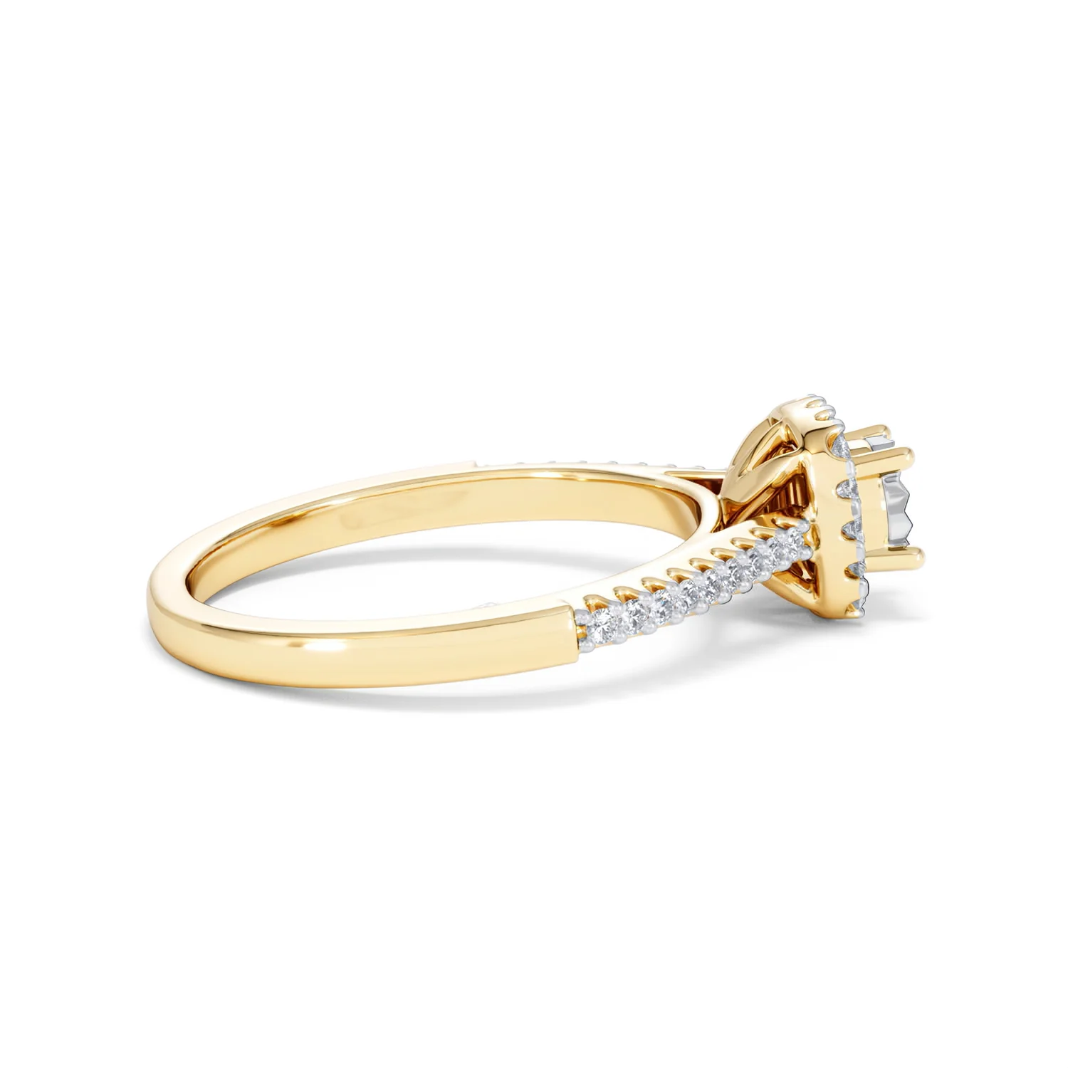 Masami Diamond Halo Engagement Ring 0.25ct Pave Set in 9K Yellow Gold - Image 32