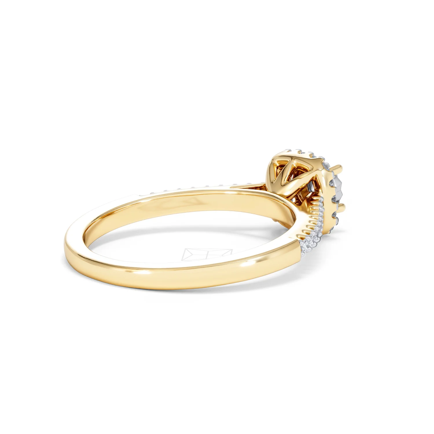 Masami Diamond Halo Engagement Ring 0.25ct Pave Set in 9K Yellow Gold - Image 39