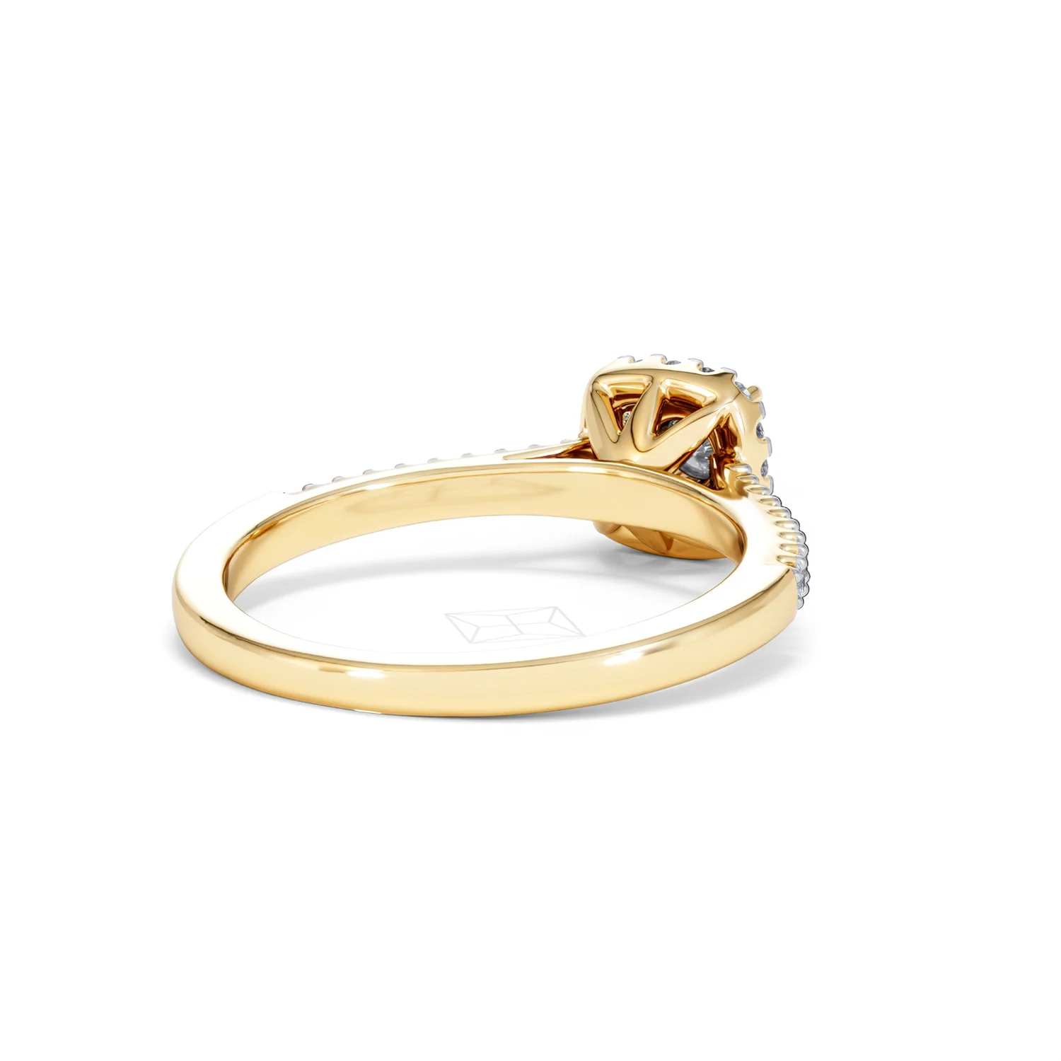 Masami Diamond Halo Engagement Ring 0.25ct Pave Set in 9K Yellow Gold - Image 43