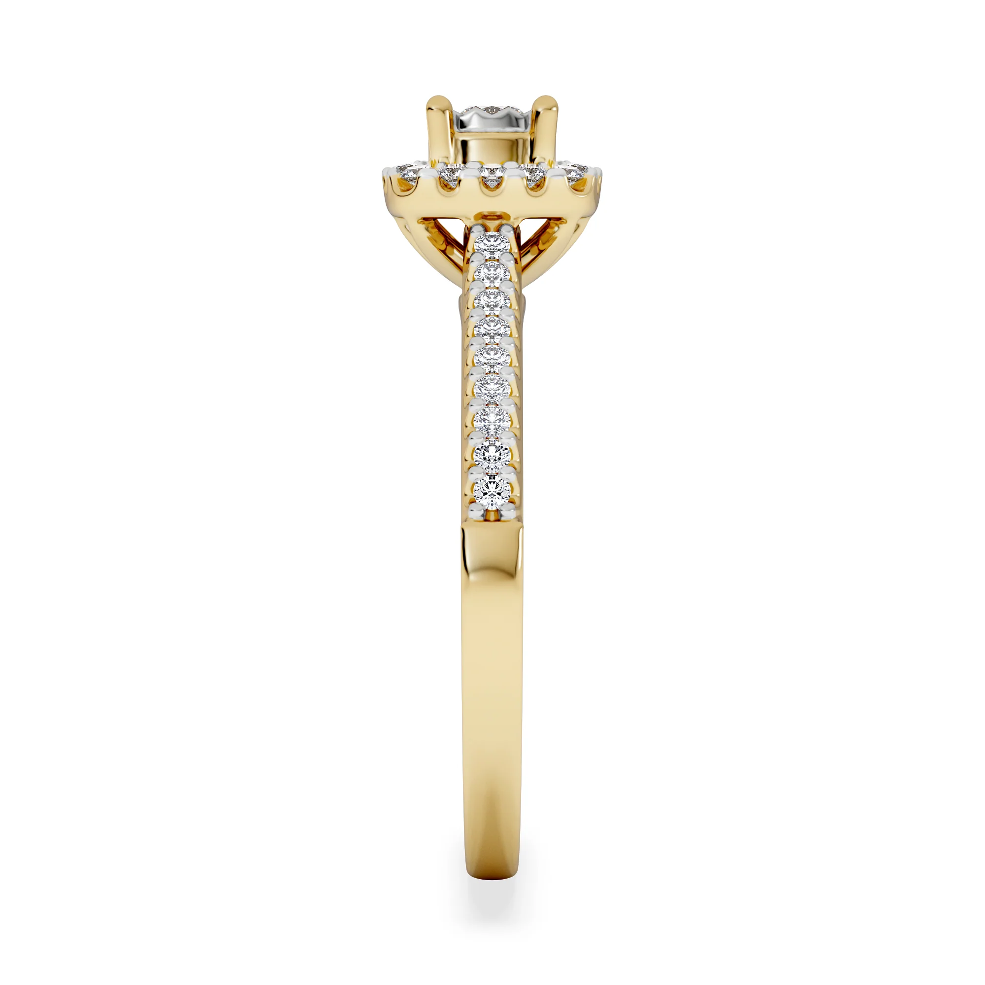 Masami Diamond Halo Engagement Ring 0.25ct Pave Set in 9K Yellow Gold - Image 5