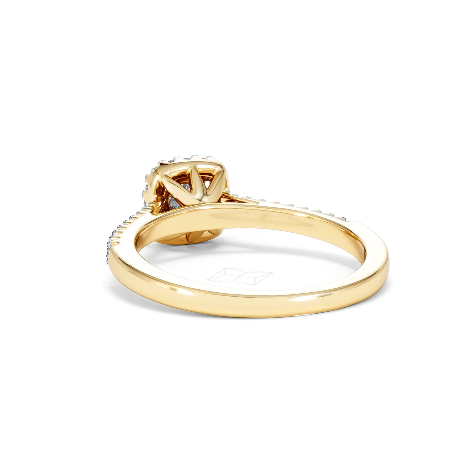 Masami Diamond Halo Engagement Ring 0.25ct Pave Set in 9K Yellow Gold - Image 55