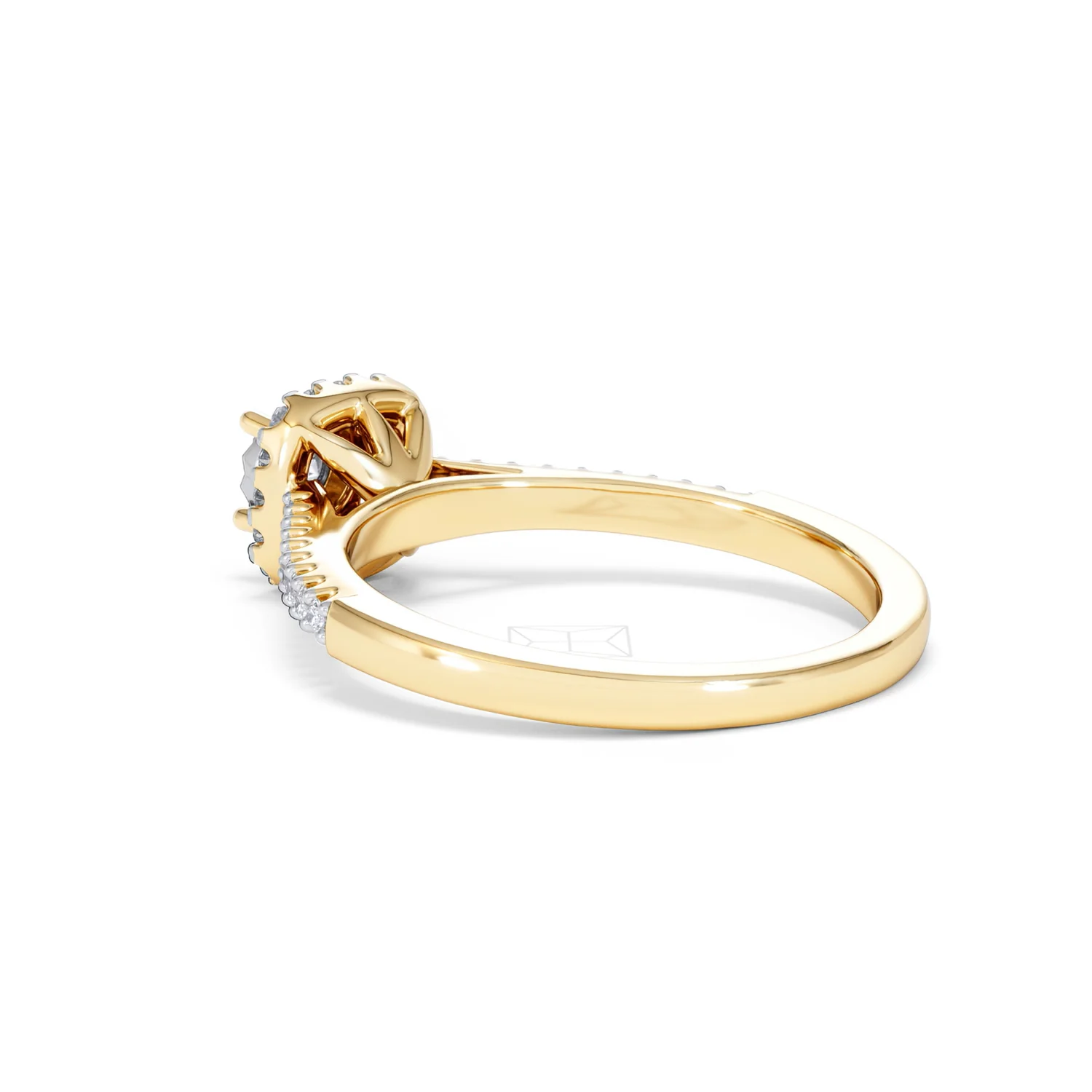 Masami Diamond Halo Engagement Ring 0.25ct Pave Set in 9K Yellow Gold - Image 60