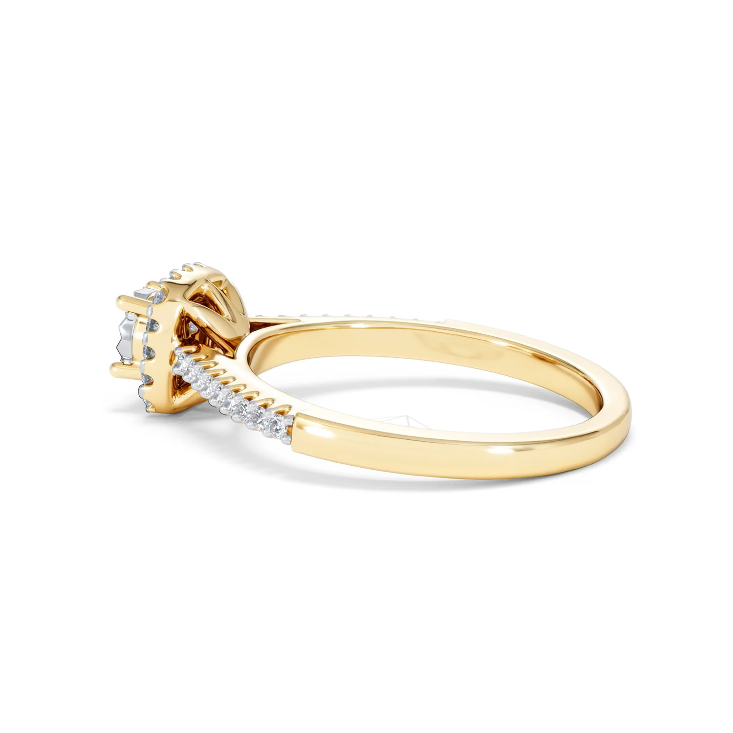 Masami Diamond Halo Engagement Ring 0.25ct Pave Set in 9K Yellow Gold - Image 65