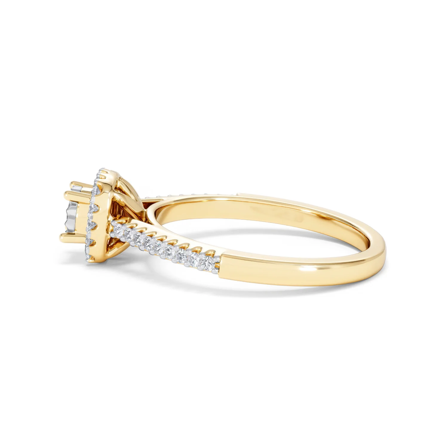 Masami Diamond Halo Engagement Ring 0.25ct Pave Set in 9K Yellow Gold - Image 69