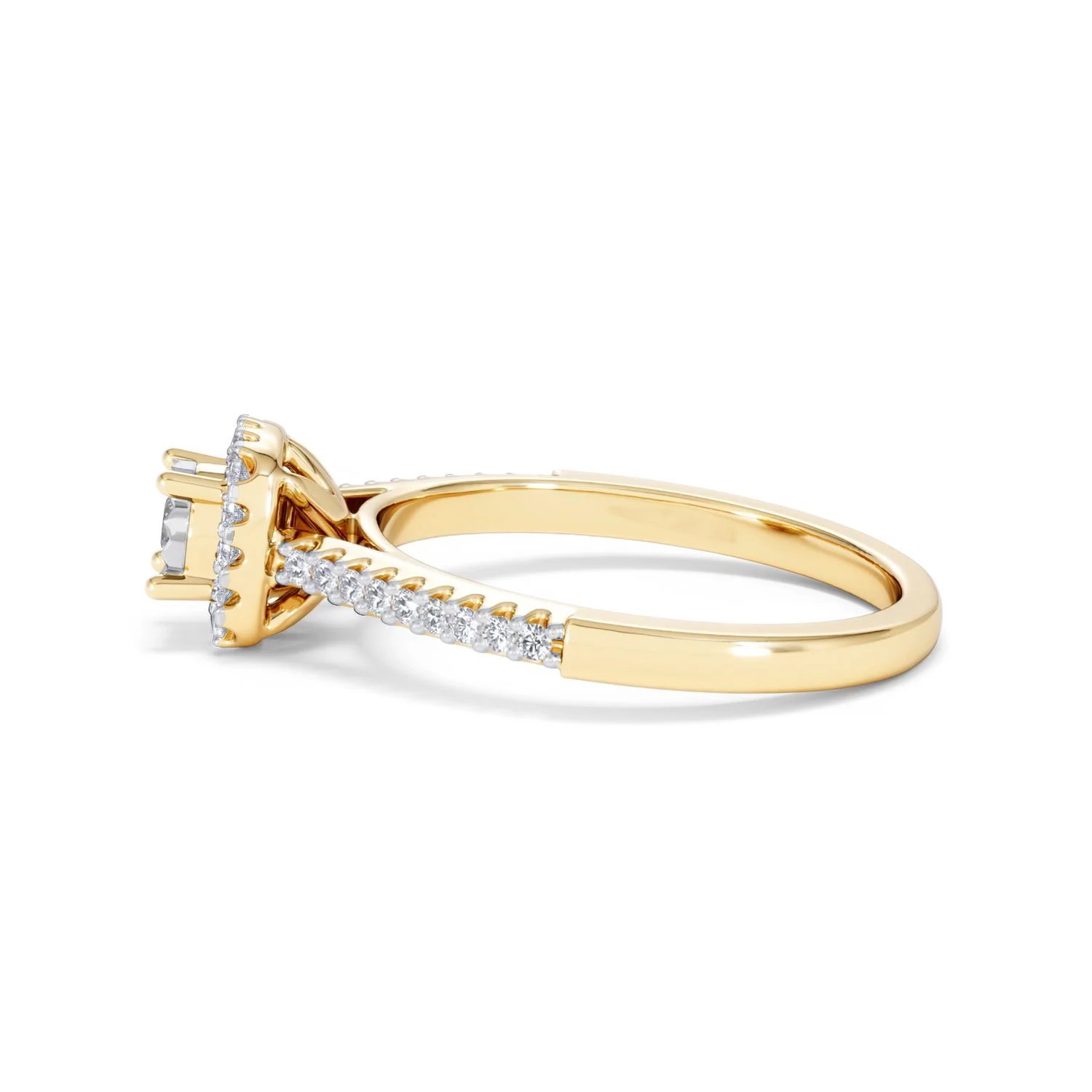 Masami Diamond Halo Engagement Ring 0.25ct Pave Set in 9K Yellow Gold - Image 70