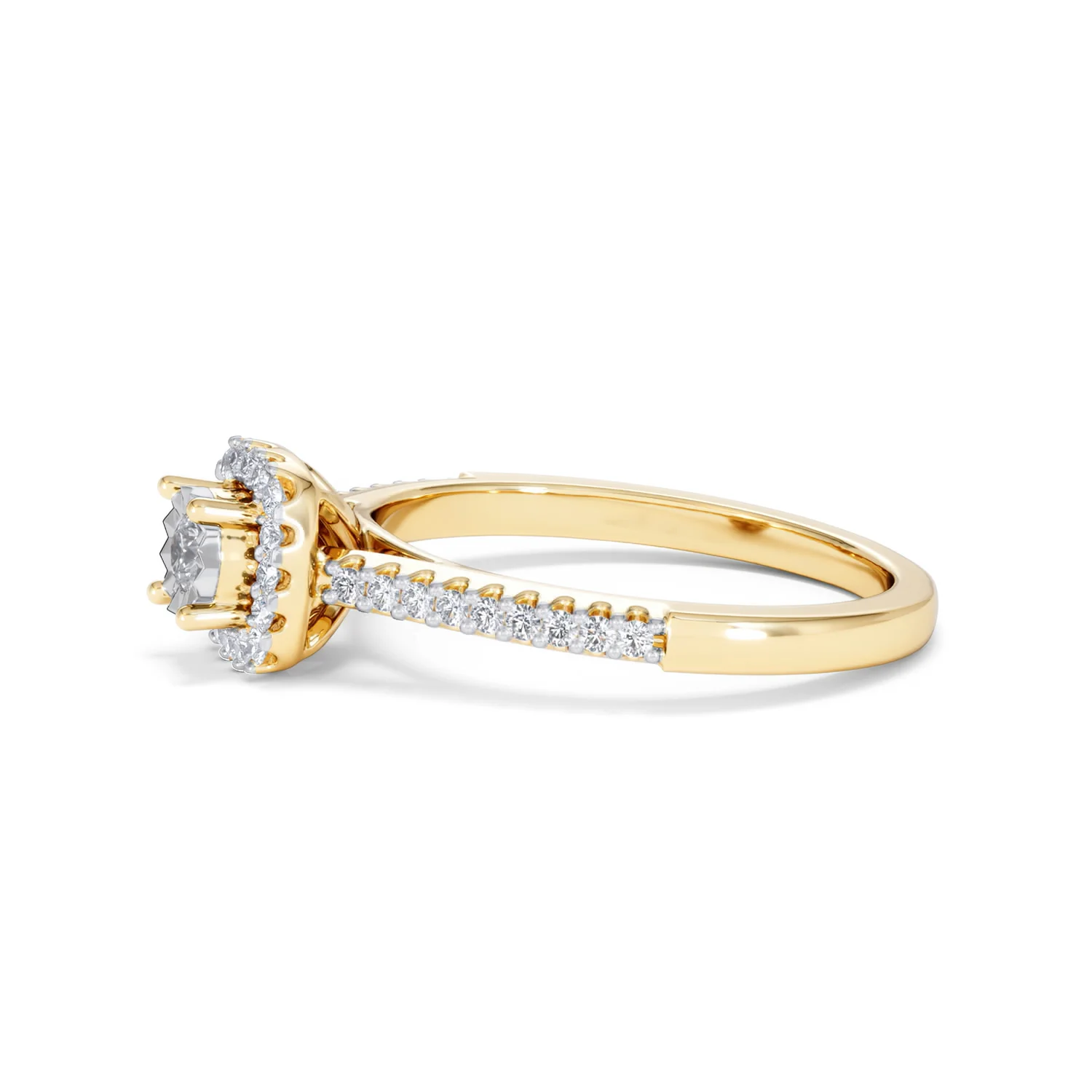 Masami Diamond Halo Engagement Ring 0.25ct Pave Set in 9K Yellow Gold - Image 74