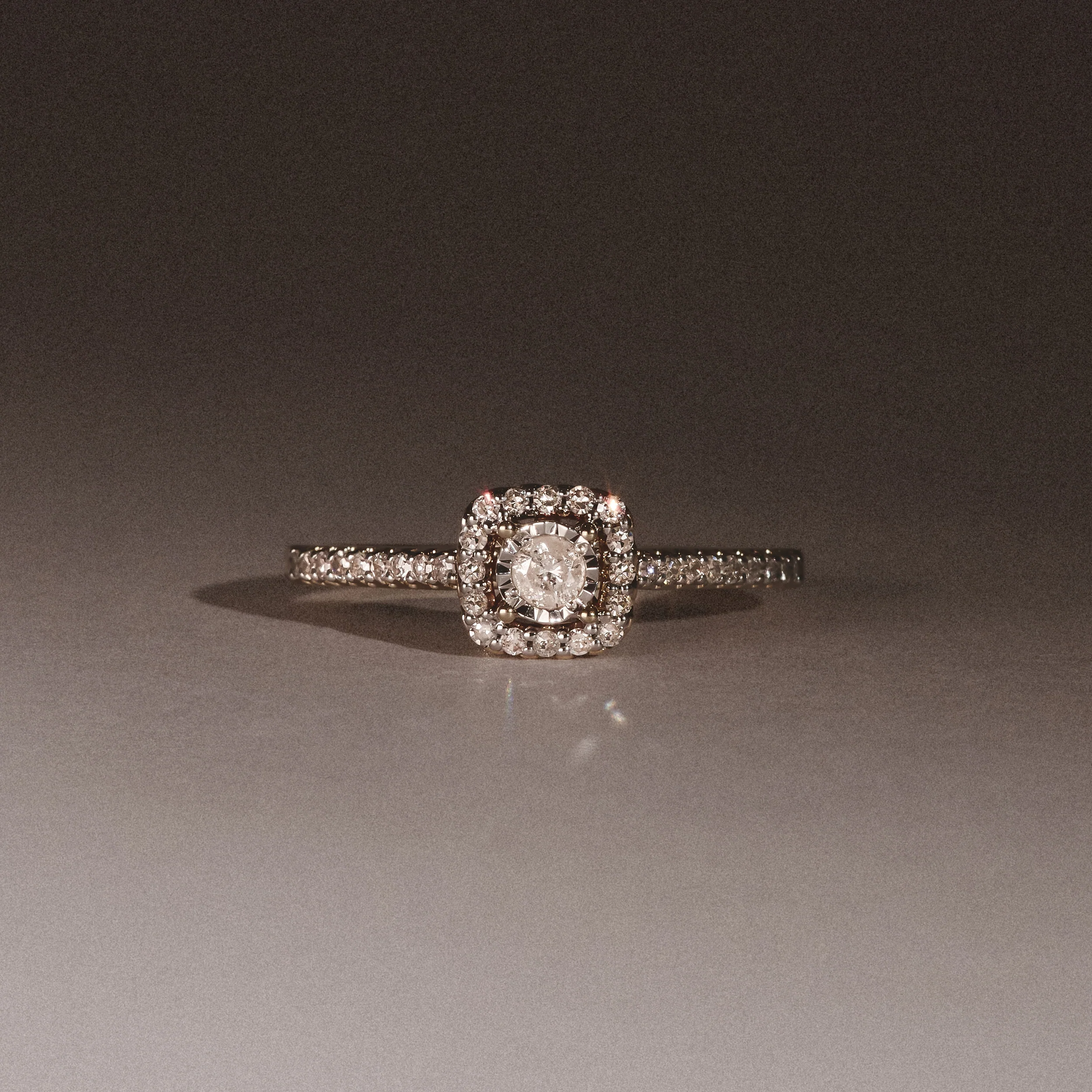 Masami Diamond Halo Engagement Ring 0.25ct Pave Set in 9K Yellow Gold - Image 8