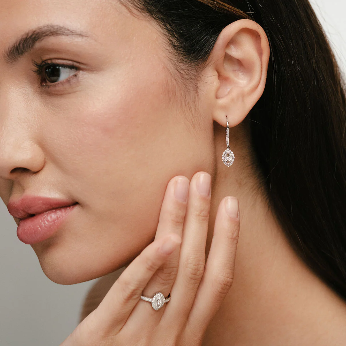 Masami Diamond Marquise Earrings 0.30ct Pave Set in 9K White Gold - Image 2