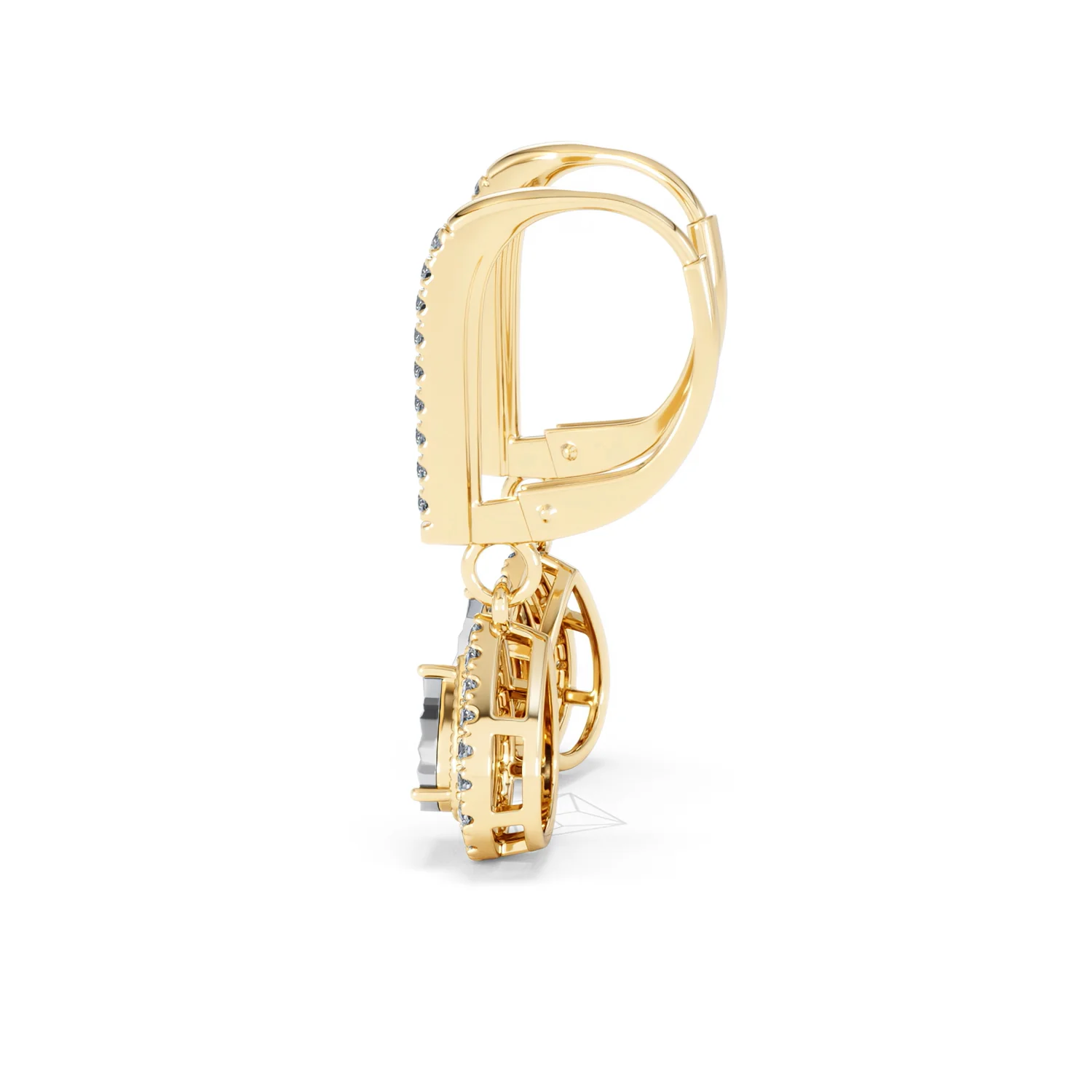 Masami Diamond Pear Halo Earrings 0.20ct Pave Set in 9K Yellow Gold - Image 66