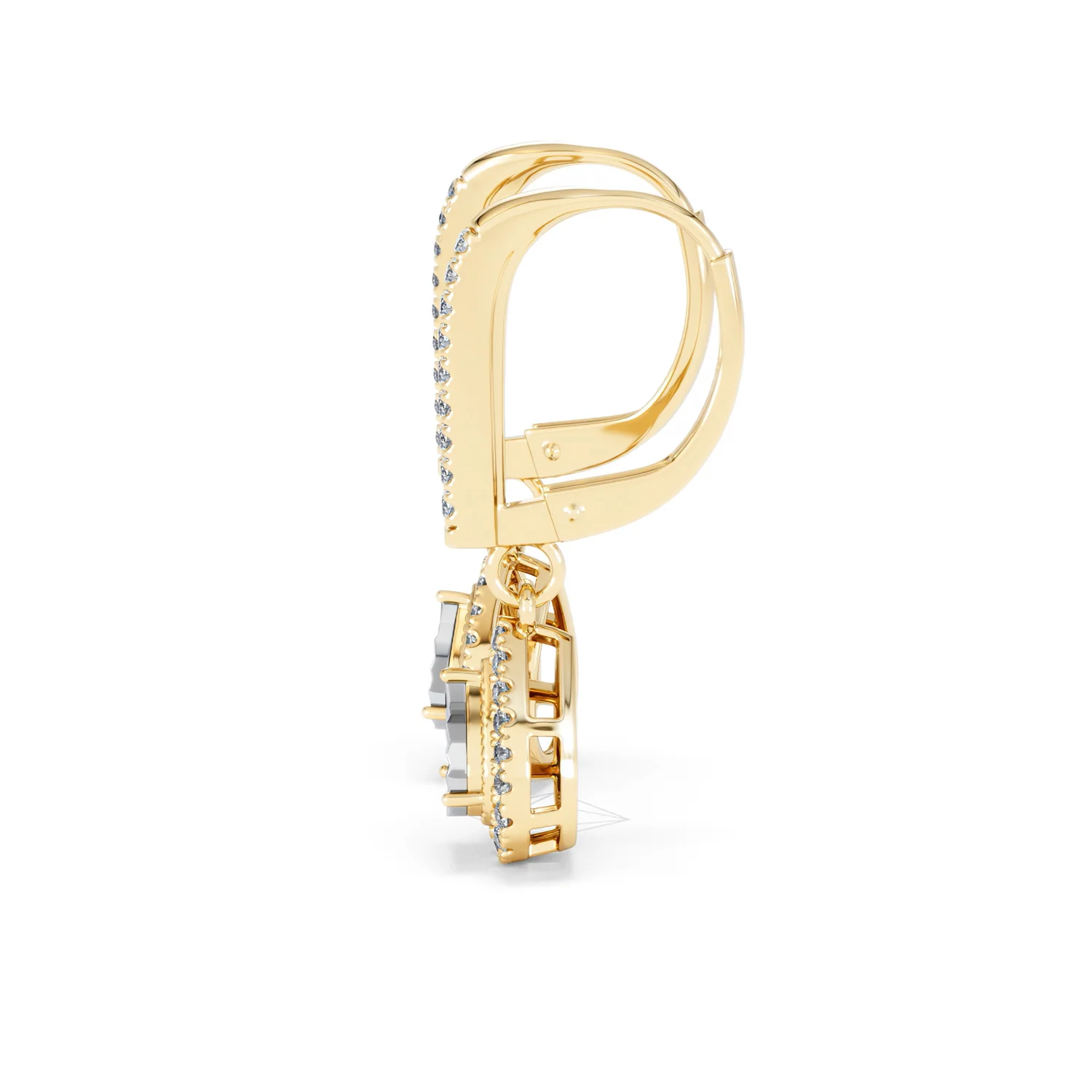 Masami Diamond Pear Halo Earrings 0.20ct Pave Set in 9K Yellow Gold - Image 68