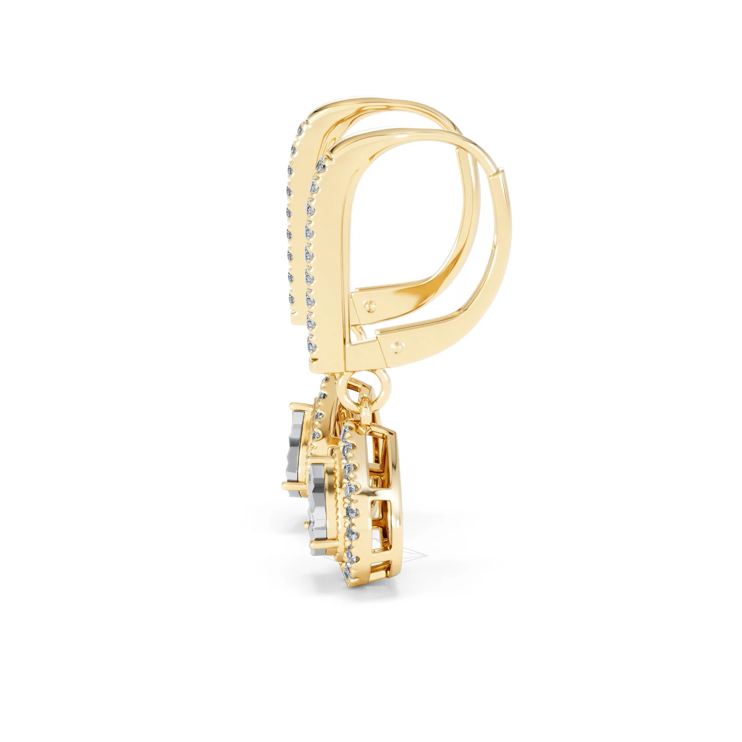 Masami Diamond Pear Halo Earrings 0.20ct Pave Set in 9K Yellow Gold - Image 69