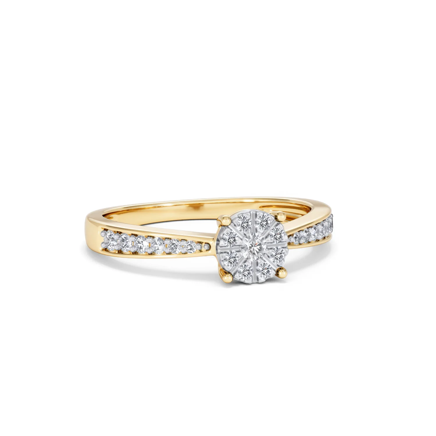Masami Lab Diamond Engagement Ring 0.20ct Pave Set in 18K Gold Vermeil - Image 14