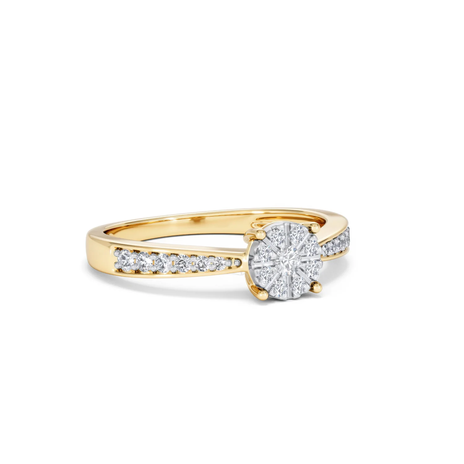 Masami Lab Diamond Engagement Ring 0.20ct Pave Set in 18K Gold Vermeil - Image 16