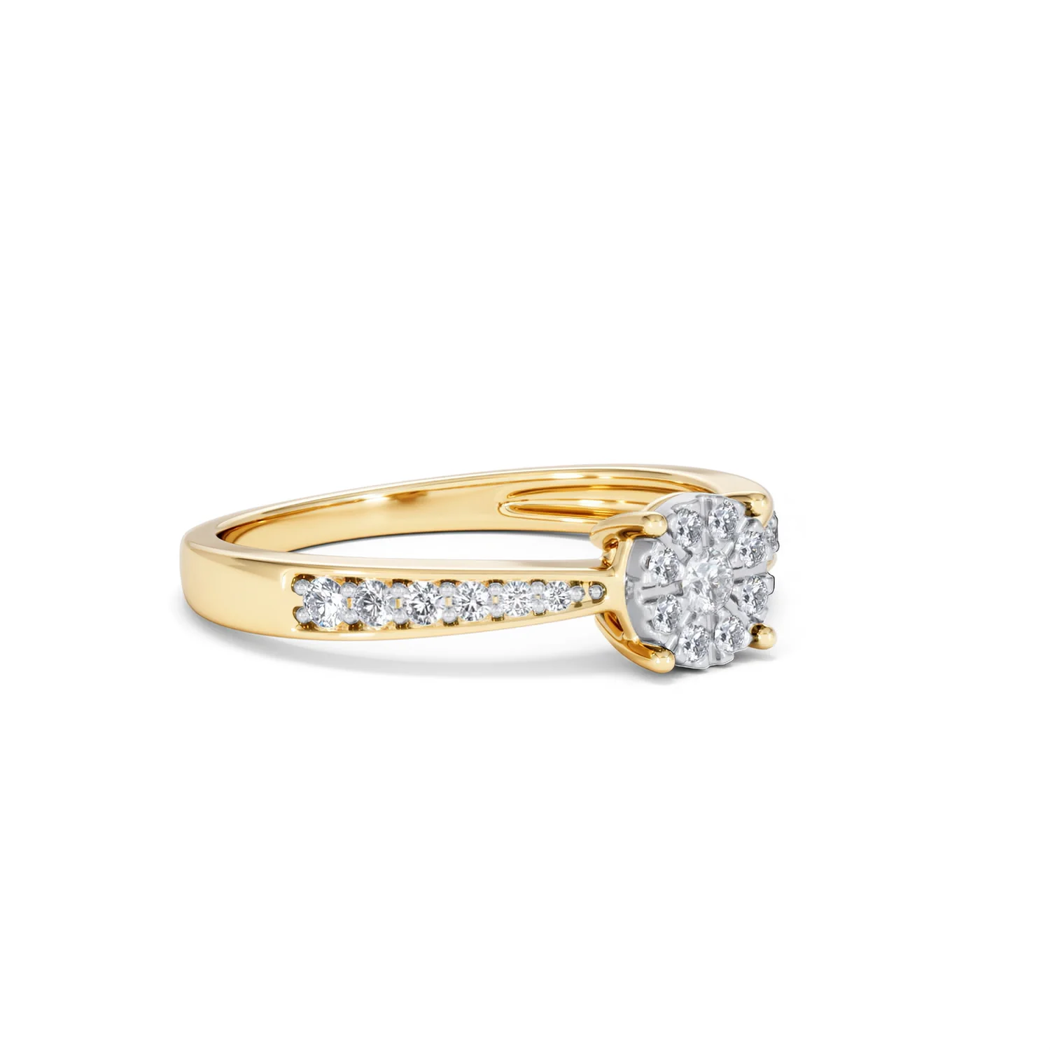 Masami Lab Diamond Engagement Ring 0.20ct Pave Set in 18K Gold Vermeil - Image 19