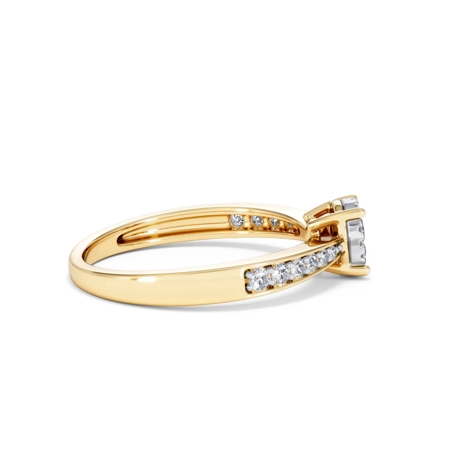 Masami Lab Diamond Engagement Ring 0.20ct Pave Set in 18K Gold Vermeil - Image 31
