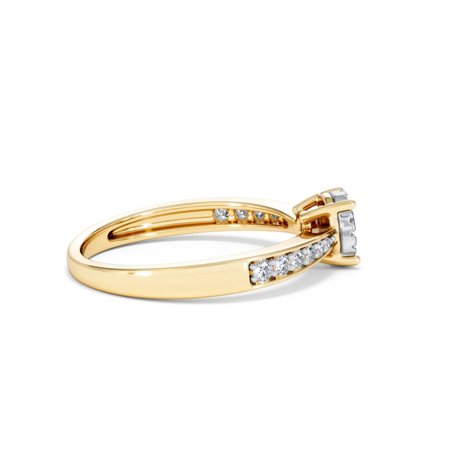 Masami Lab Diamond Engagement Ring 0.20ct Pave Set in 18K Gold Vermeil - Image 32
