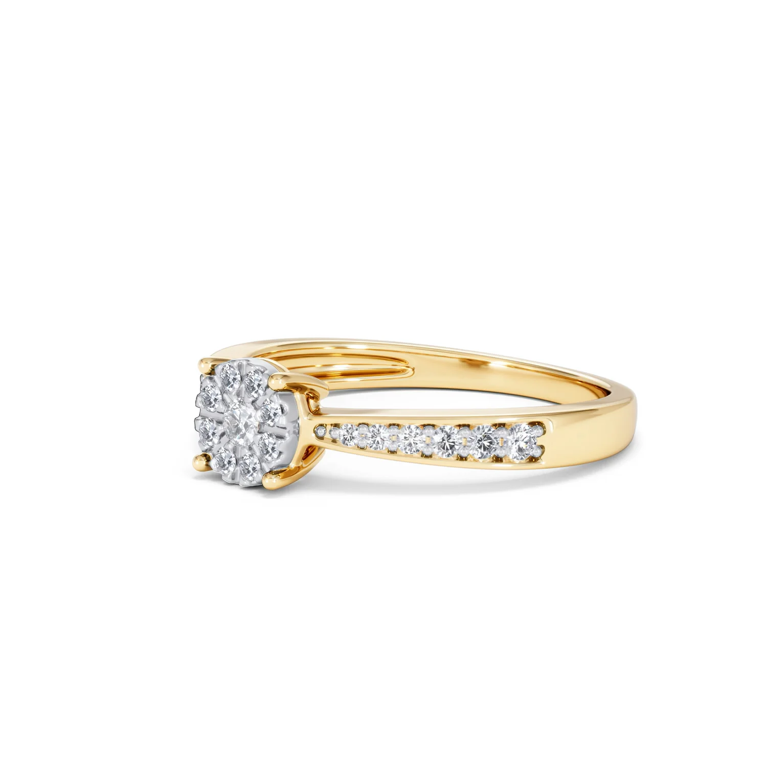 Masami Lab Diamond Engagement Ring 0.20ct Pave Set in 18K Gold Vermeil - Image 80