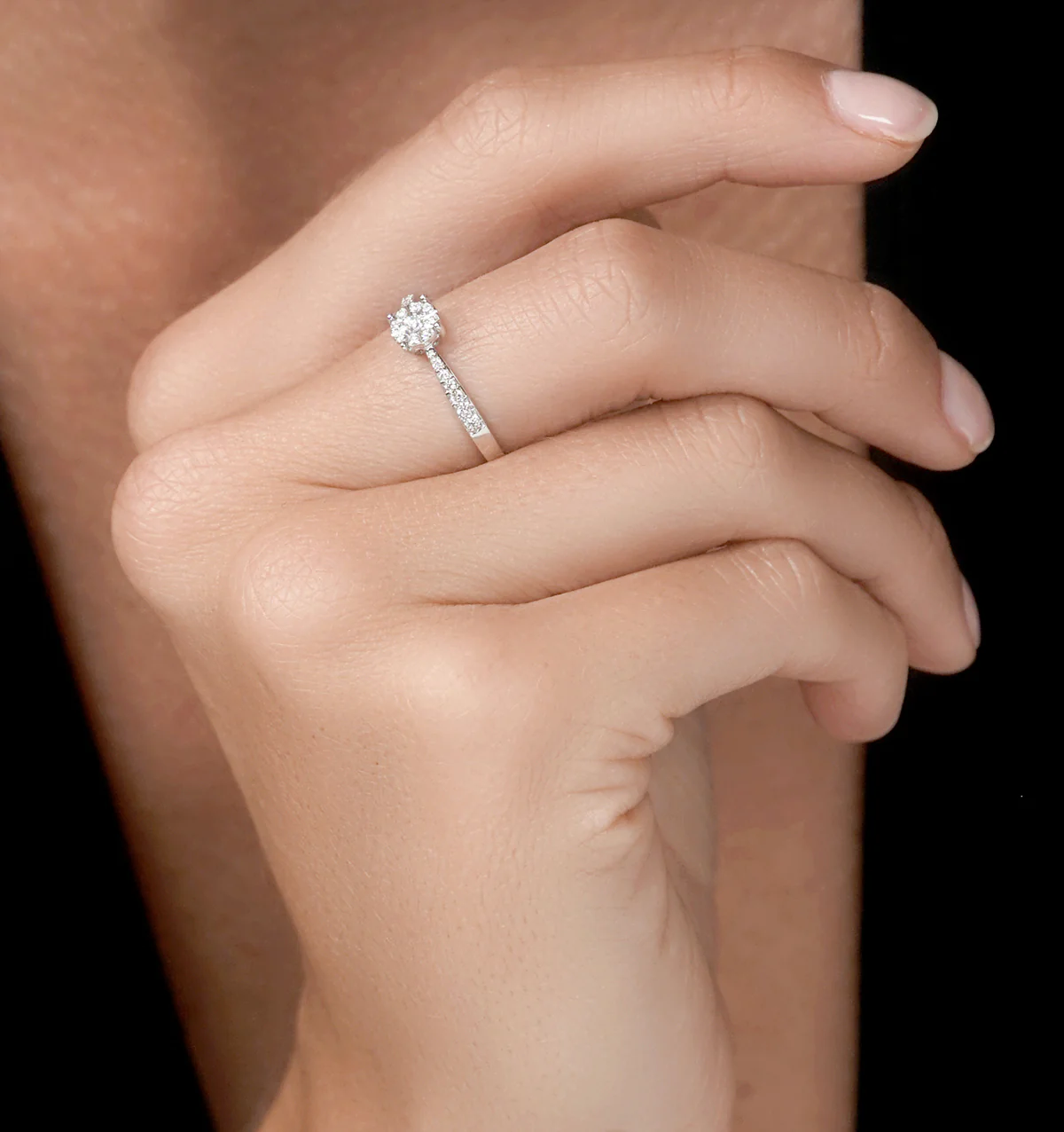 Masami Lab Diamond Engagement Ring 0.20ct Pave Set in 925 Sterling Silver - Image 2