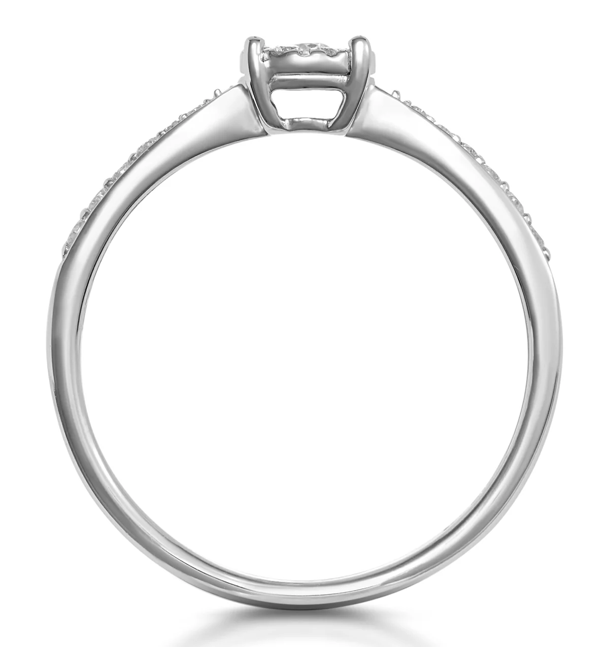 Masami Lab Diamond Engagement Ring 0.20ct Pave Set in 925 Sterling Silver - Image 3