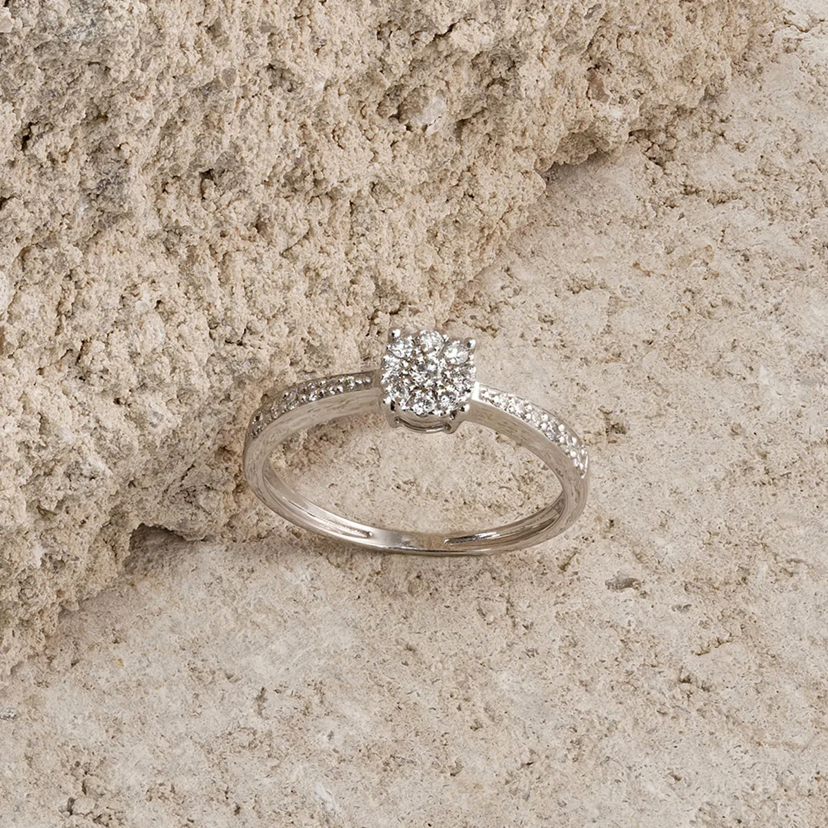 Masami Lab Diamond Engagement Ring 0.20ct Pave Set in 925 Sterling Silver - Image 4