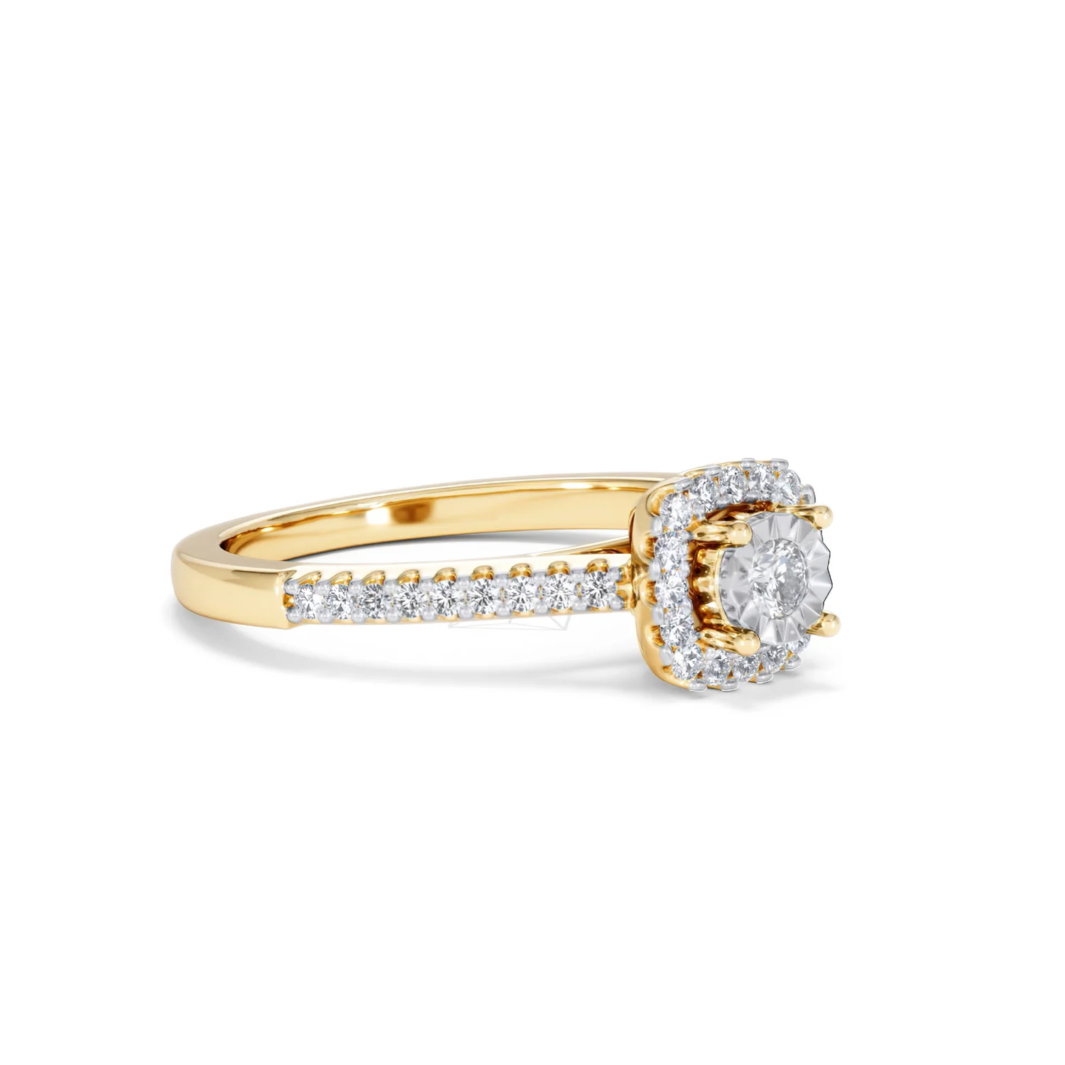 Masami Lab Diamond Halo Engagement Ring 0.25ct Pave Set in 18K Gold Vermeil - Image 19