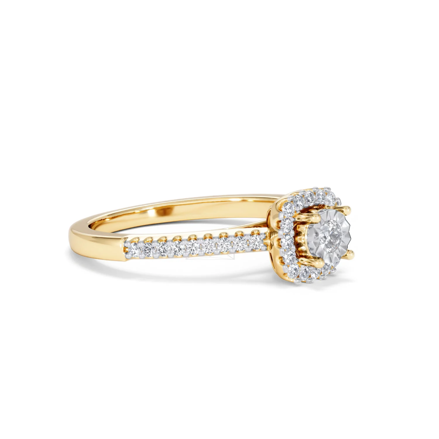 Masami Lab Diamond Halo Engagement Ring 0.25ct Pave Set in 18K Gold Vermeil - Image 20