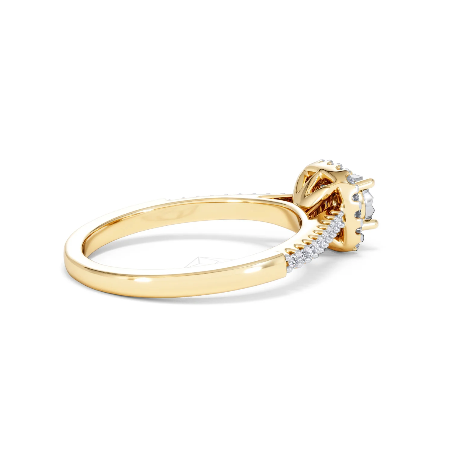 Masami Lab Diamond Halo Engagement Ring 0.25ct Pave Set in 18K Gold Vermeil - Image 36