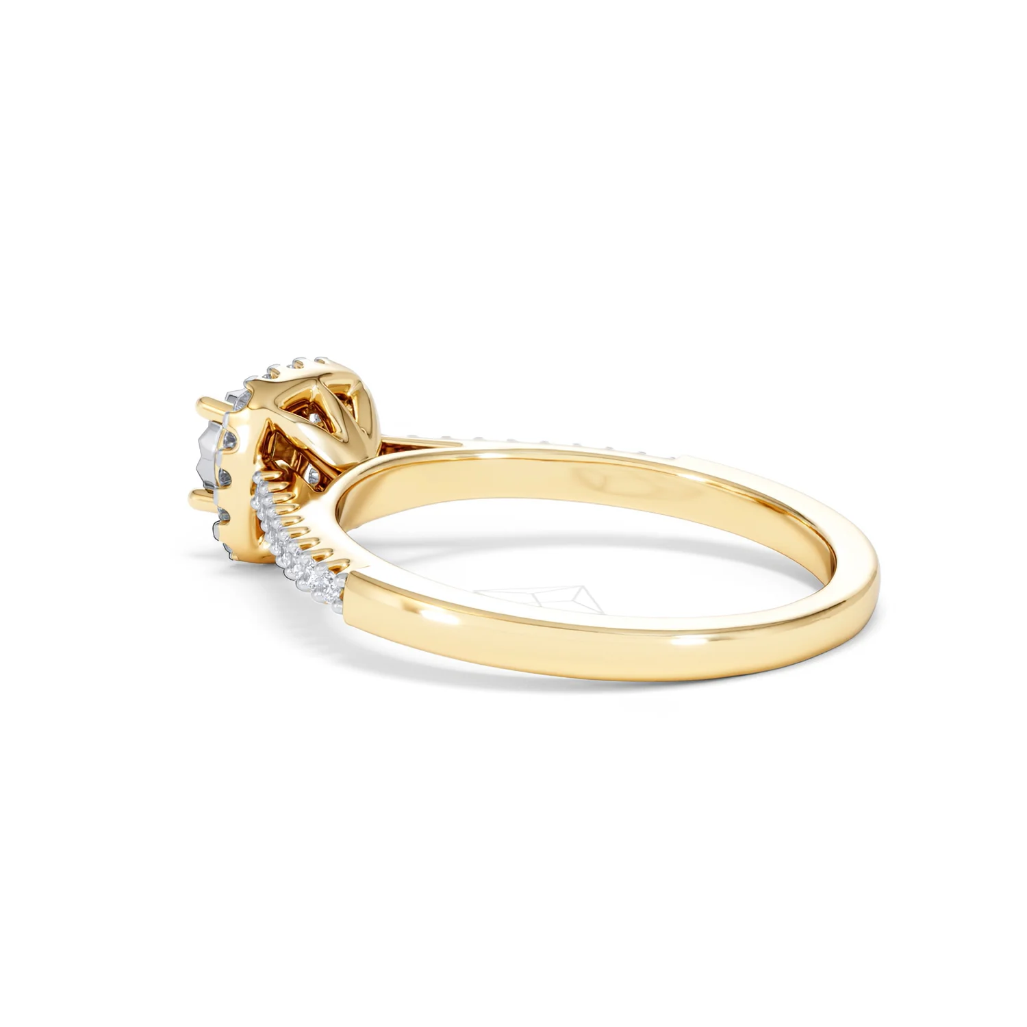 Masami Lab Diamond Halo Engagement Ring 0.25ct Pave Set in 18K Gold Vermeil - Image 62