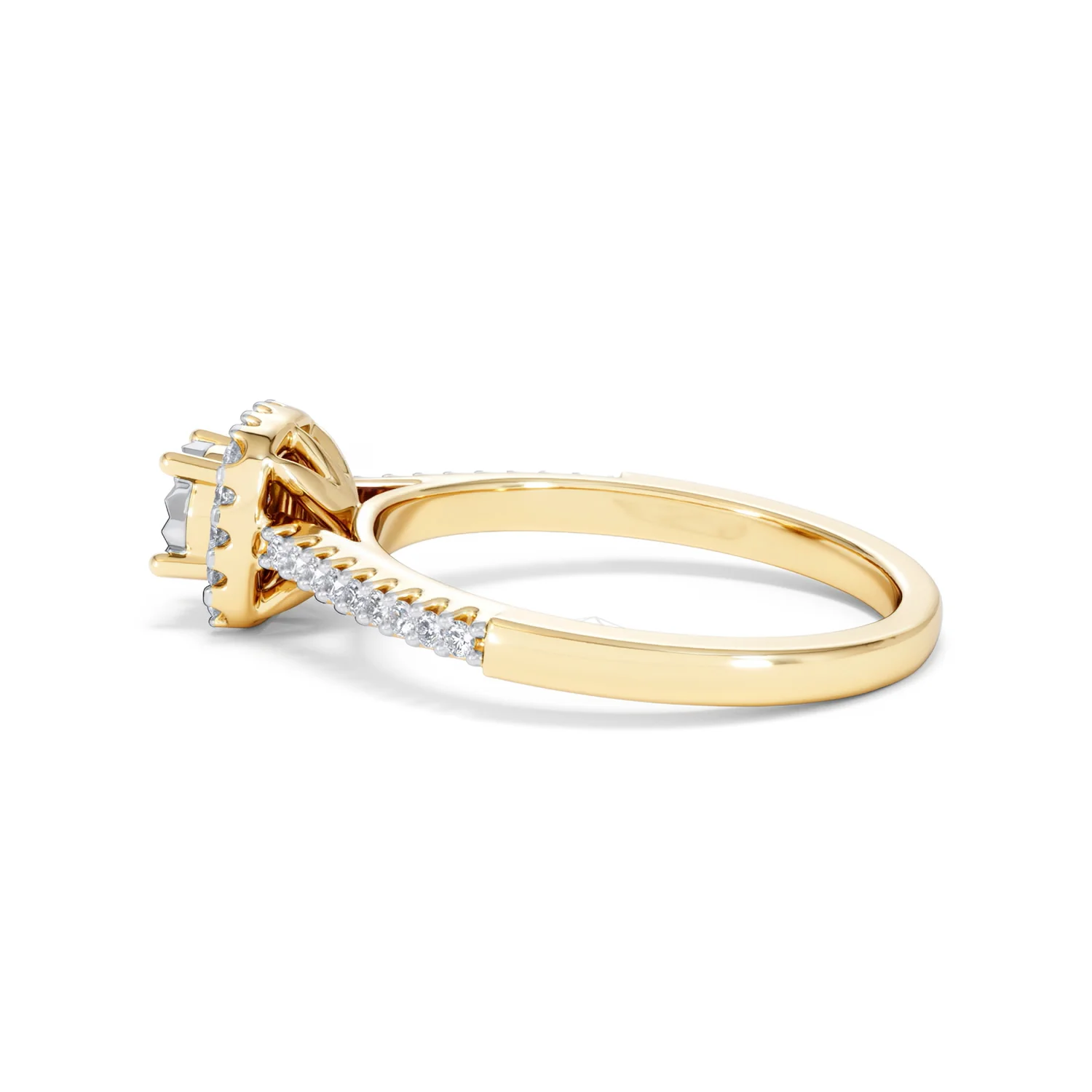 Masami Lab Diamond Halo Engagement Ring 0.25ct Pave Set in 18K Gold Vermeil - Image 67